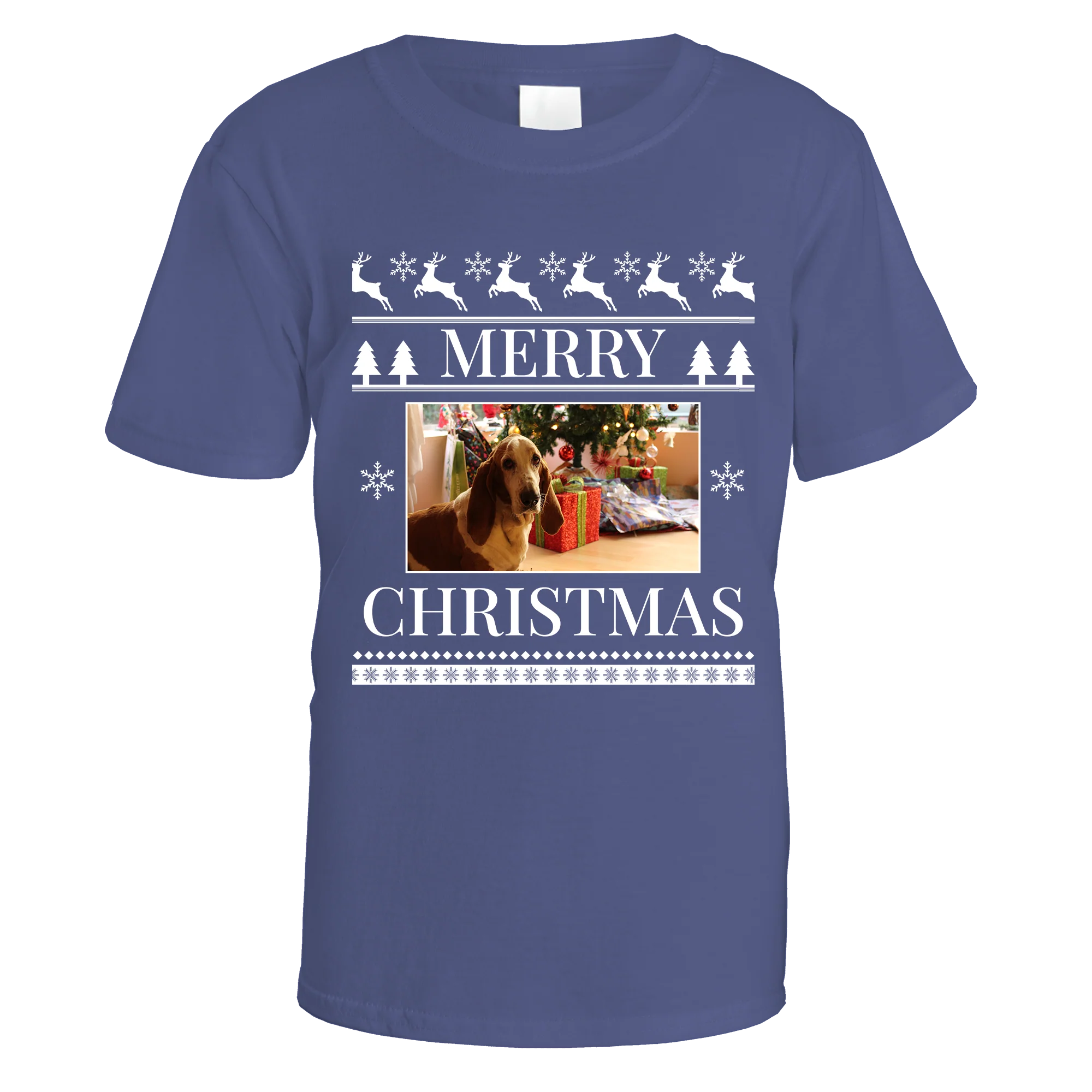Merry Christmas Photo Patterned Personalised T-Shirt - Image 12