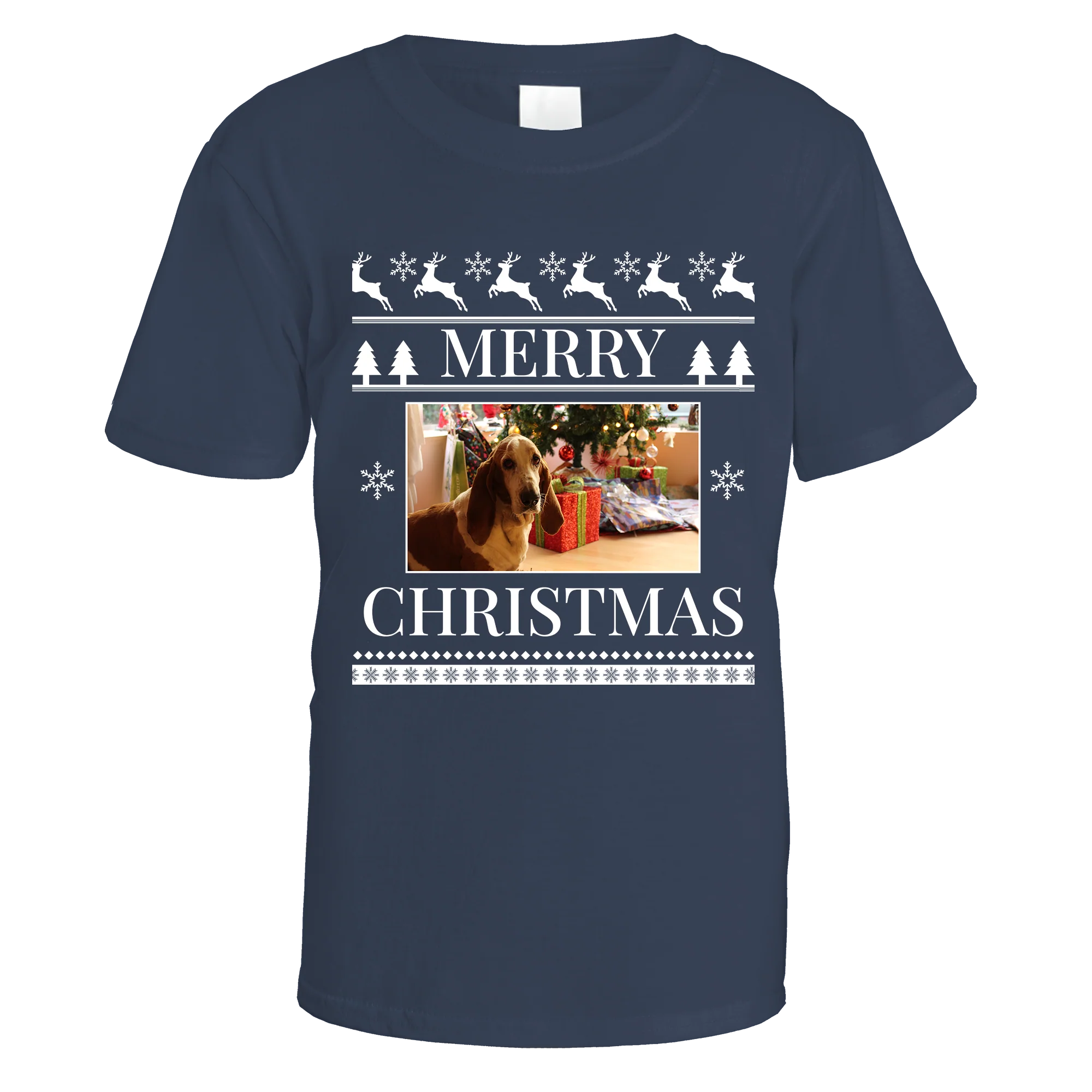 Merry Christmas Photo Patterned Personalised T-Shirt - Image 13