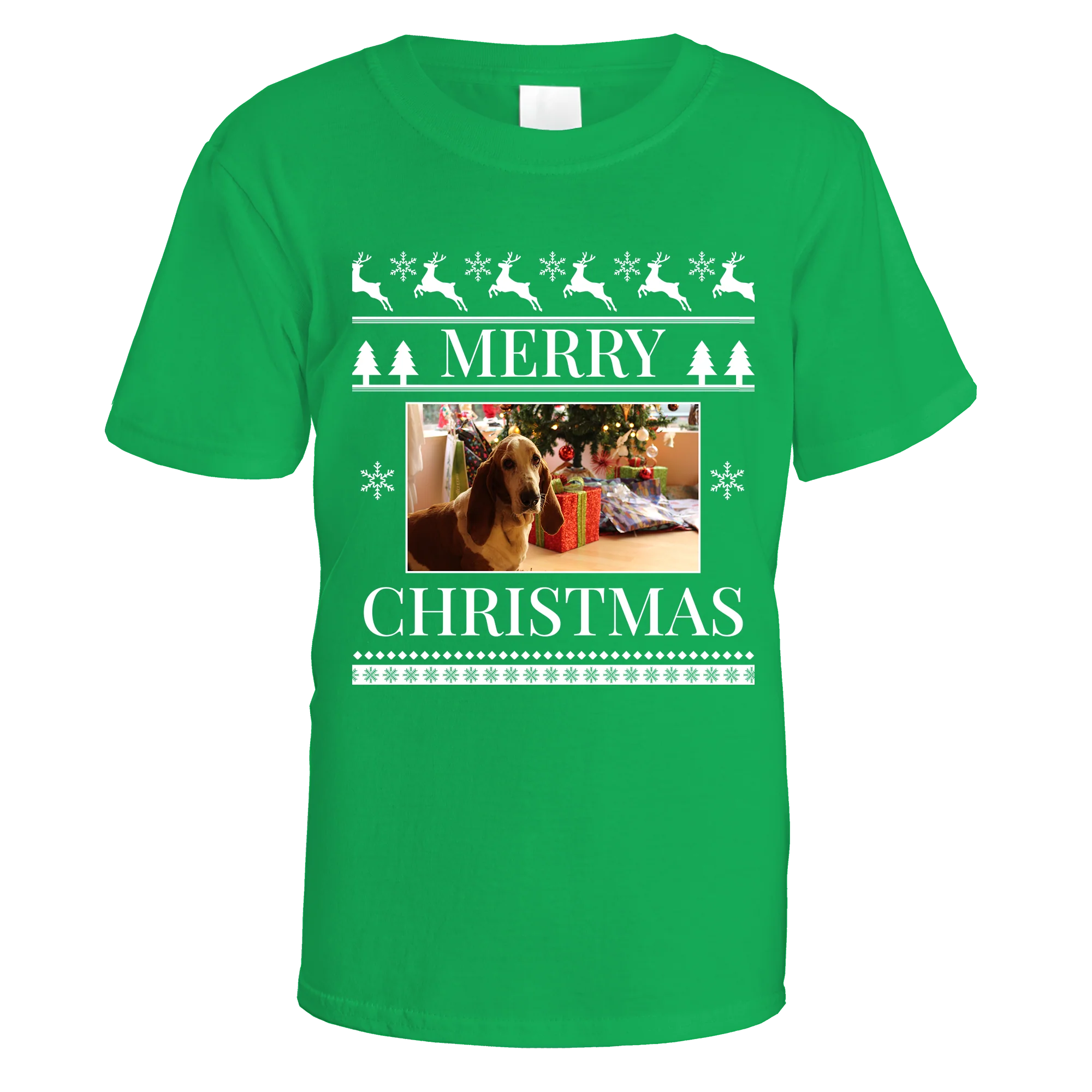 Merry Christmas Photo Patterned Personalised T-Shirt - Image 4