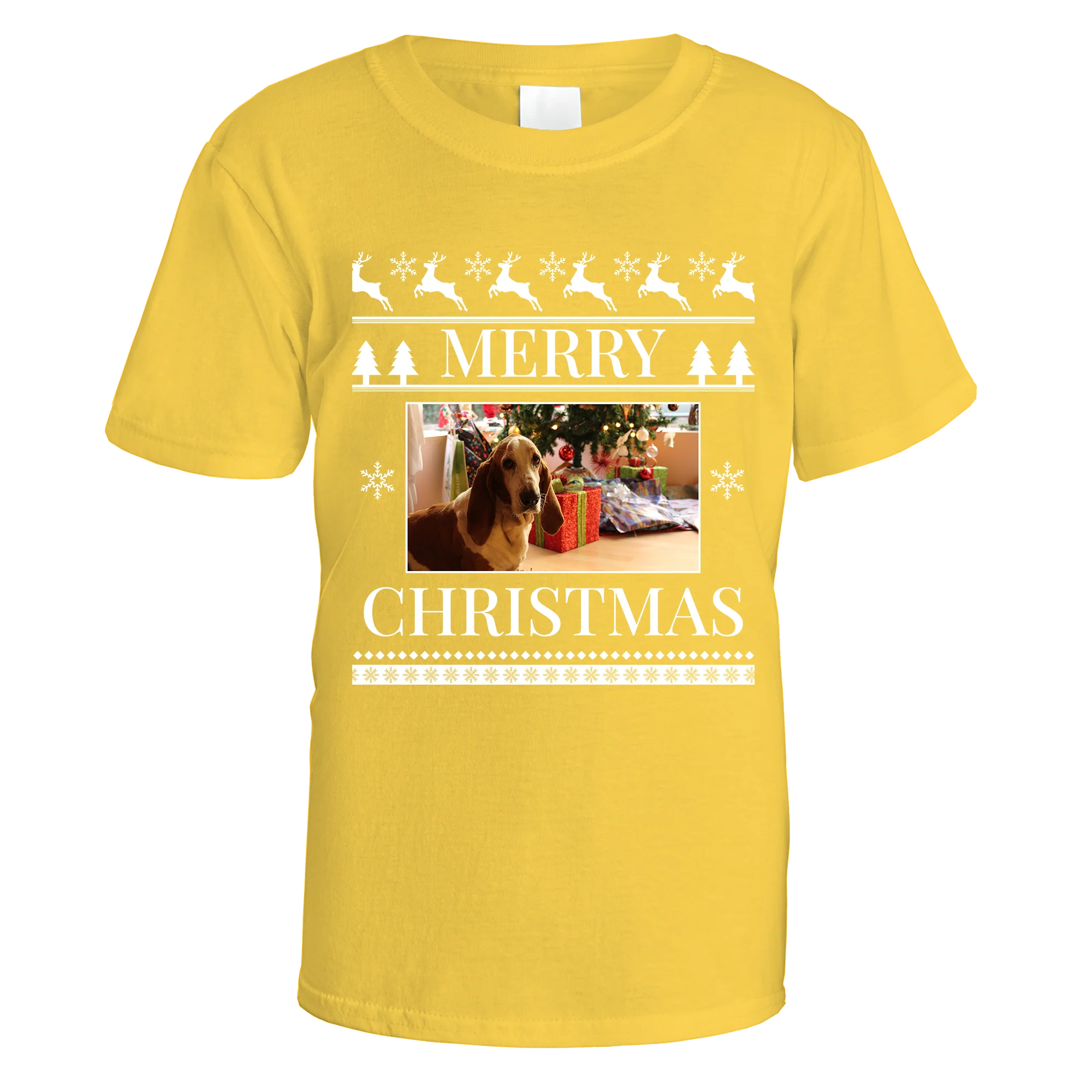 Merry Christmas Photo Patterned Personalised T-Shirt - Image 5