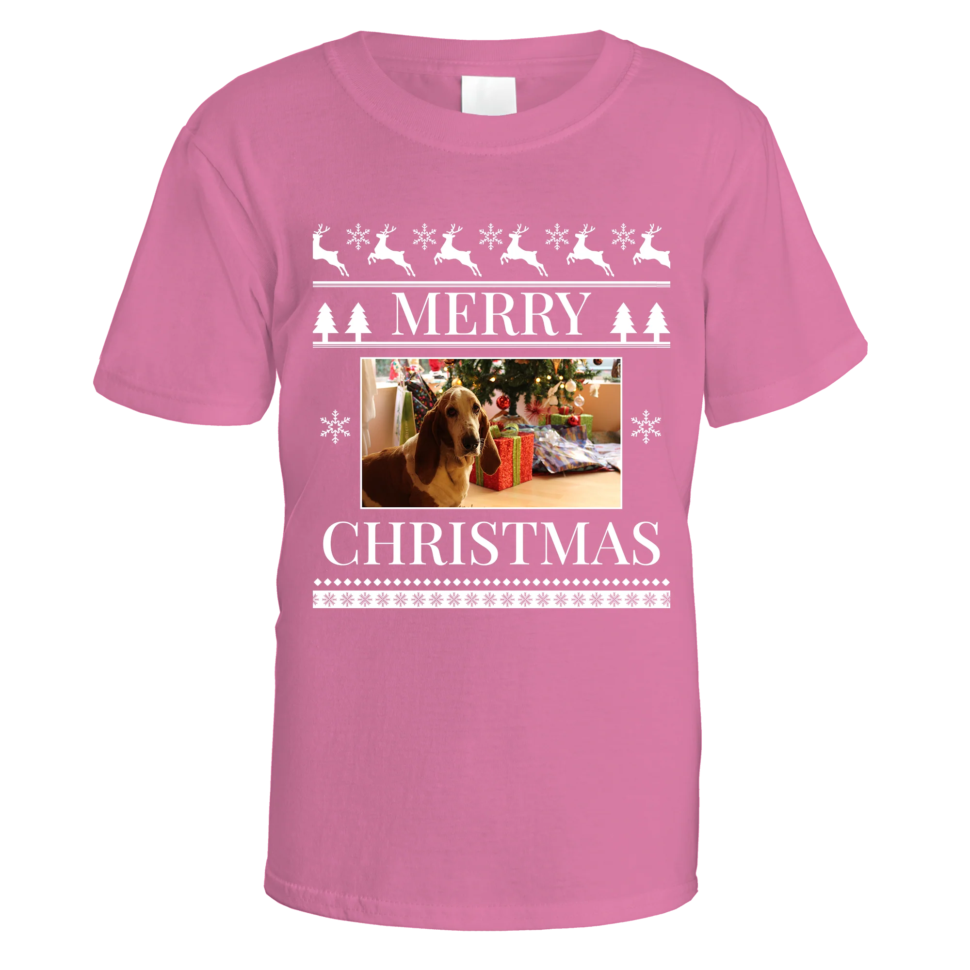 Merry Christmas Photo Patterned Personalised T-Shirt - Image 6