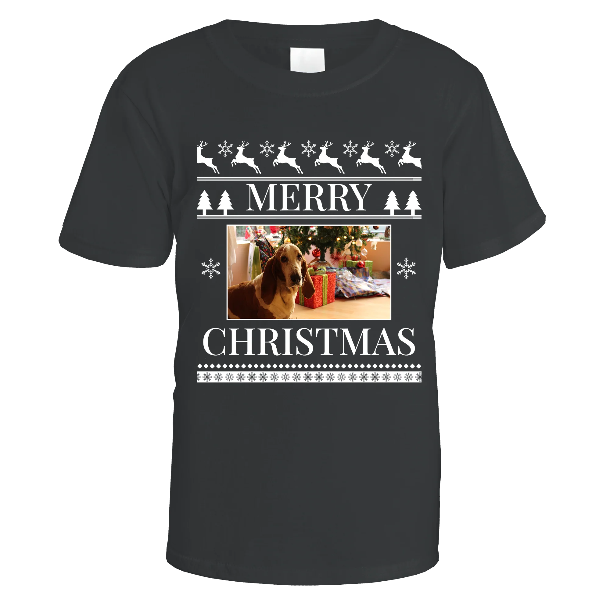 Merry Christmas Photo Patterned Personalised T-Shirt - Image 7