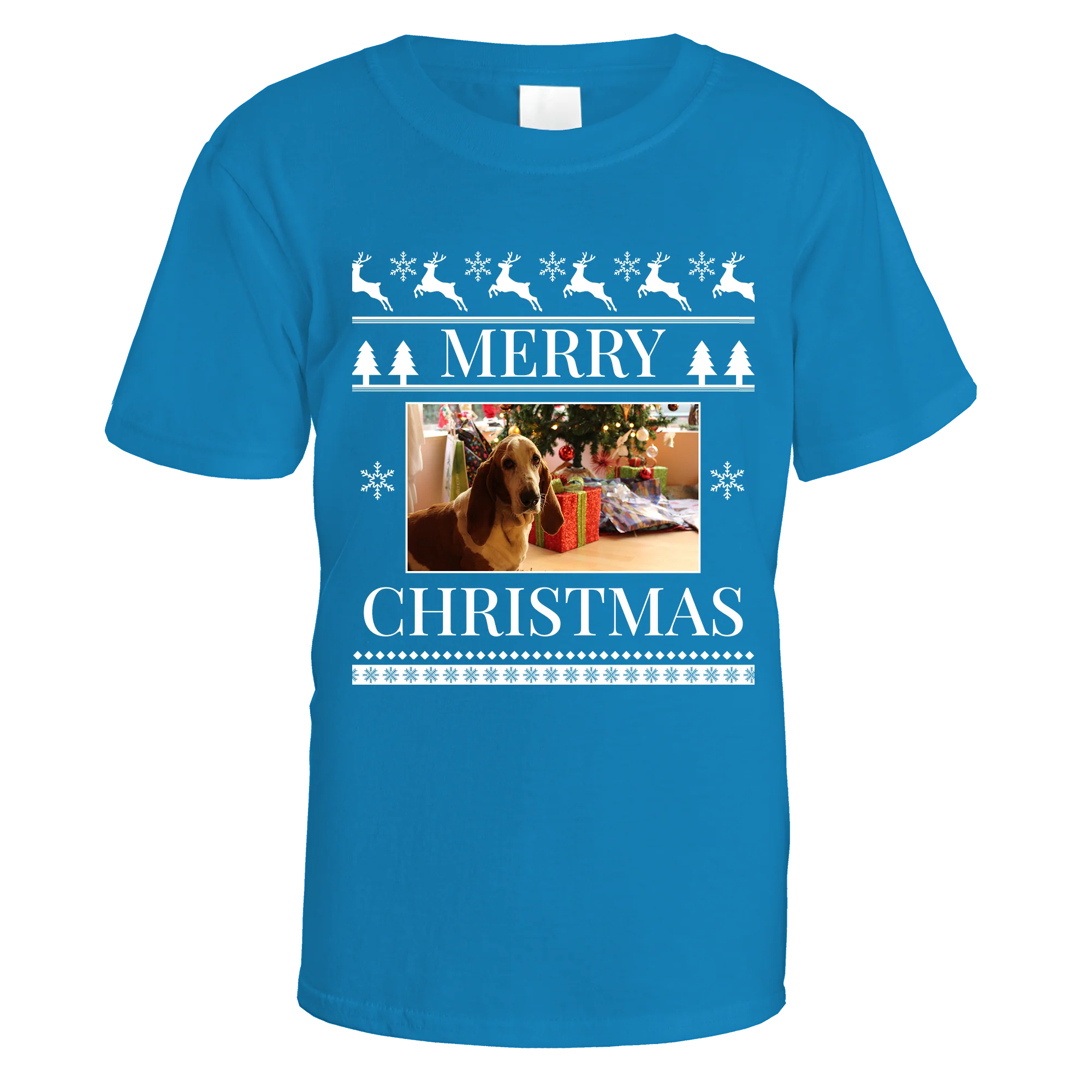 Merry Christmas Photo Patterned Personalised T-Shirt - Image 8