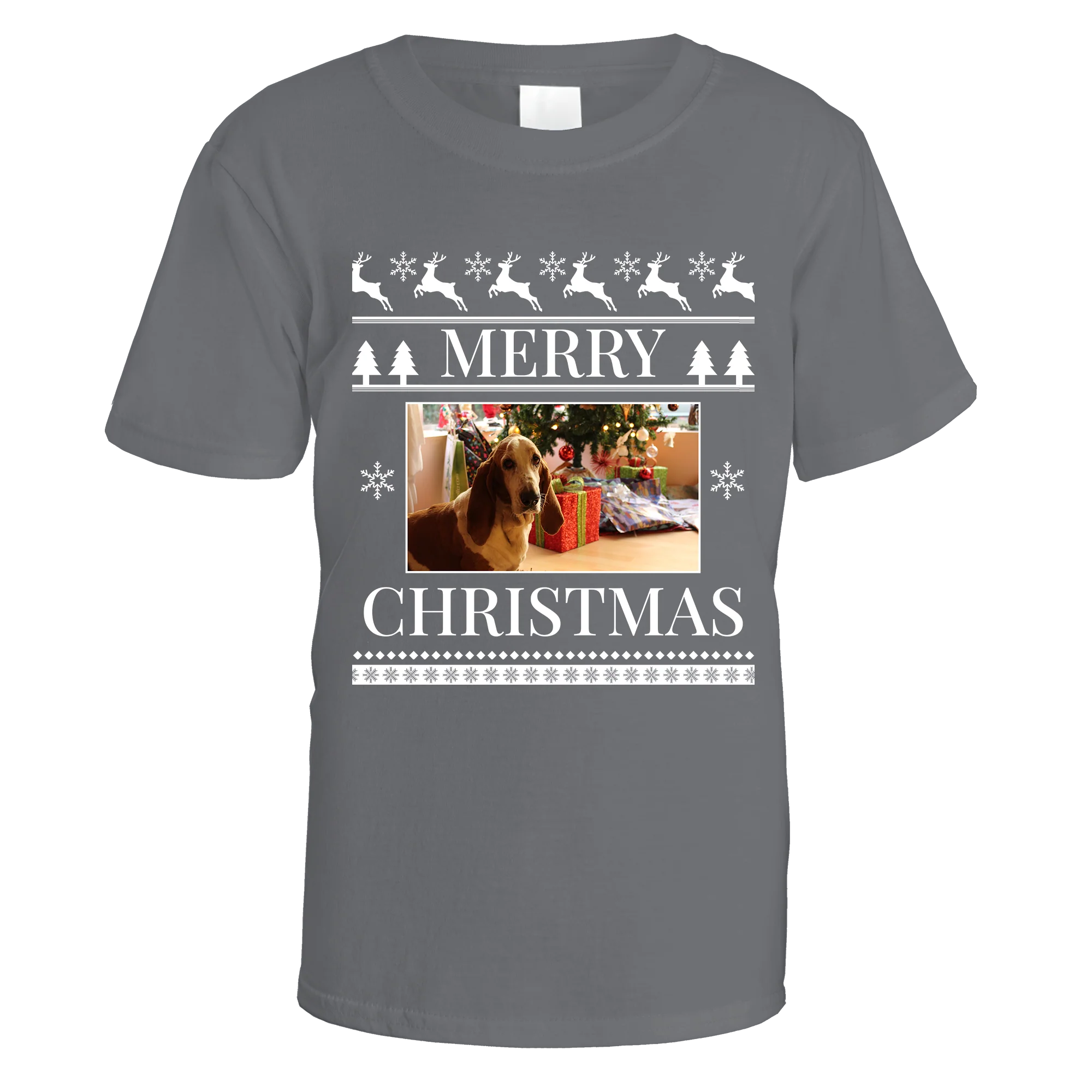Merry Christmas Photo Patterned Personalised T-Shirt - Image 9