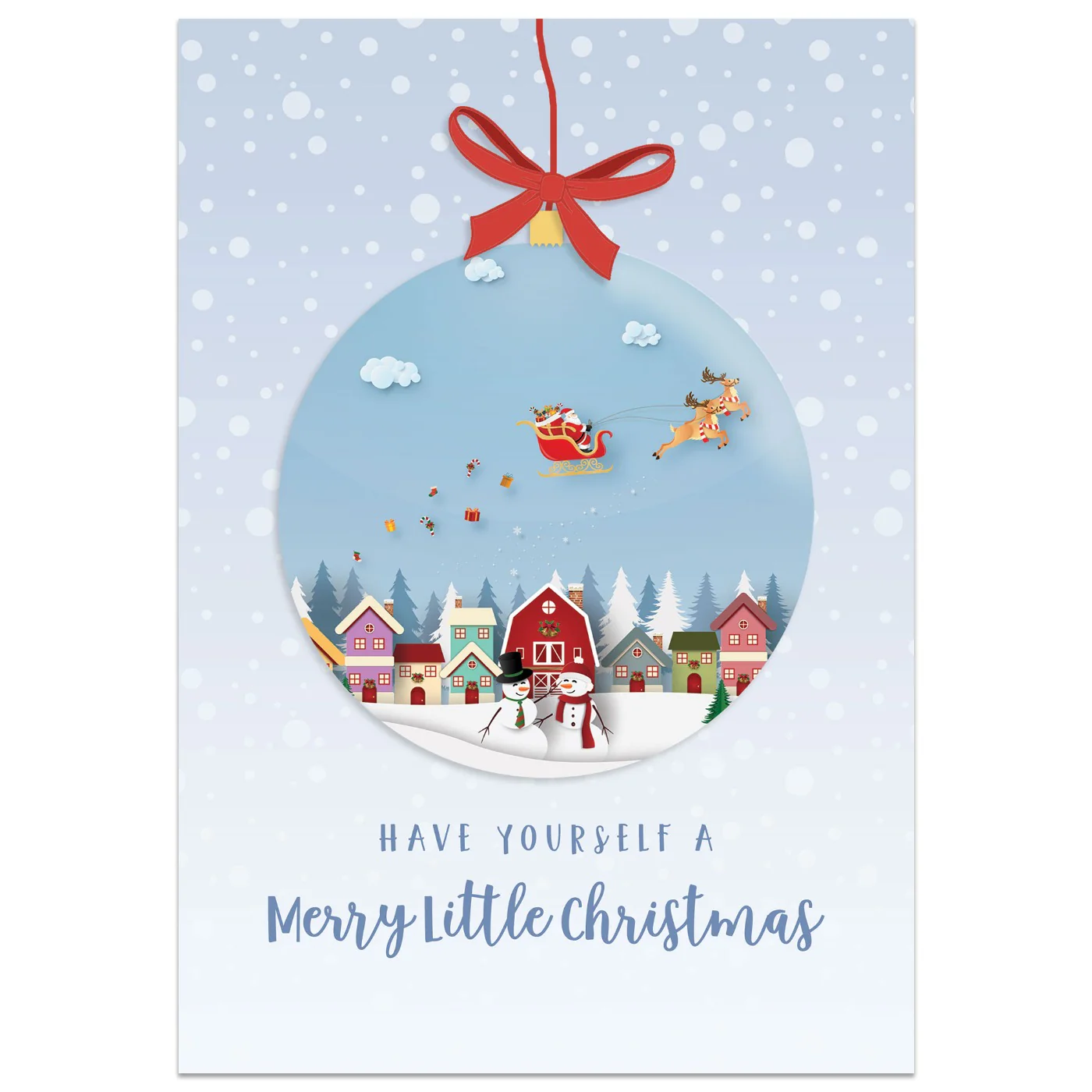 Merry Little Christmas Festive Bauble Card
