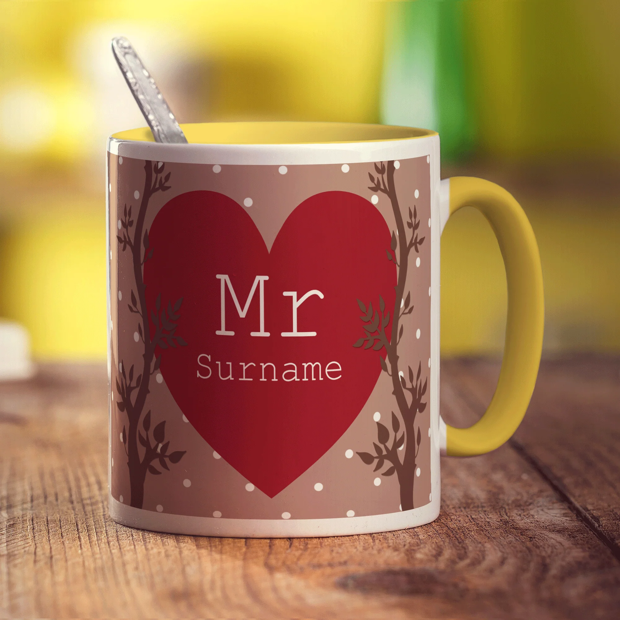 Mr Alpine Heart Name Mug - Image 3