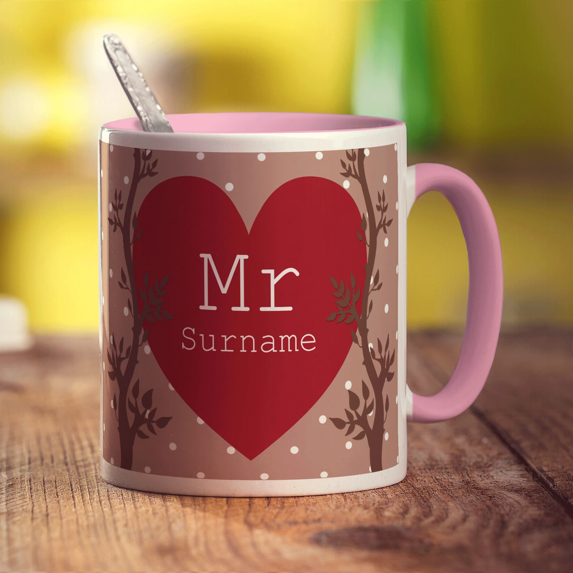 Mr Alpine Heart Name Mug - Image 7