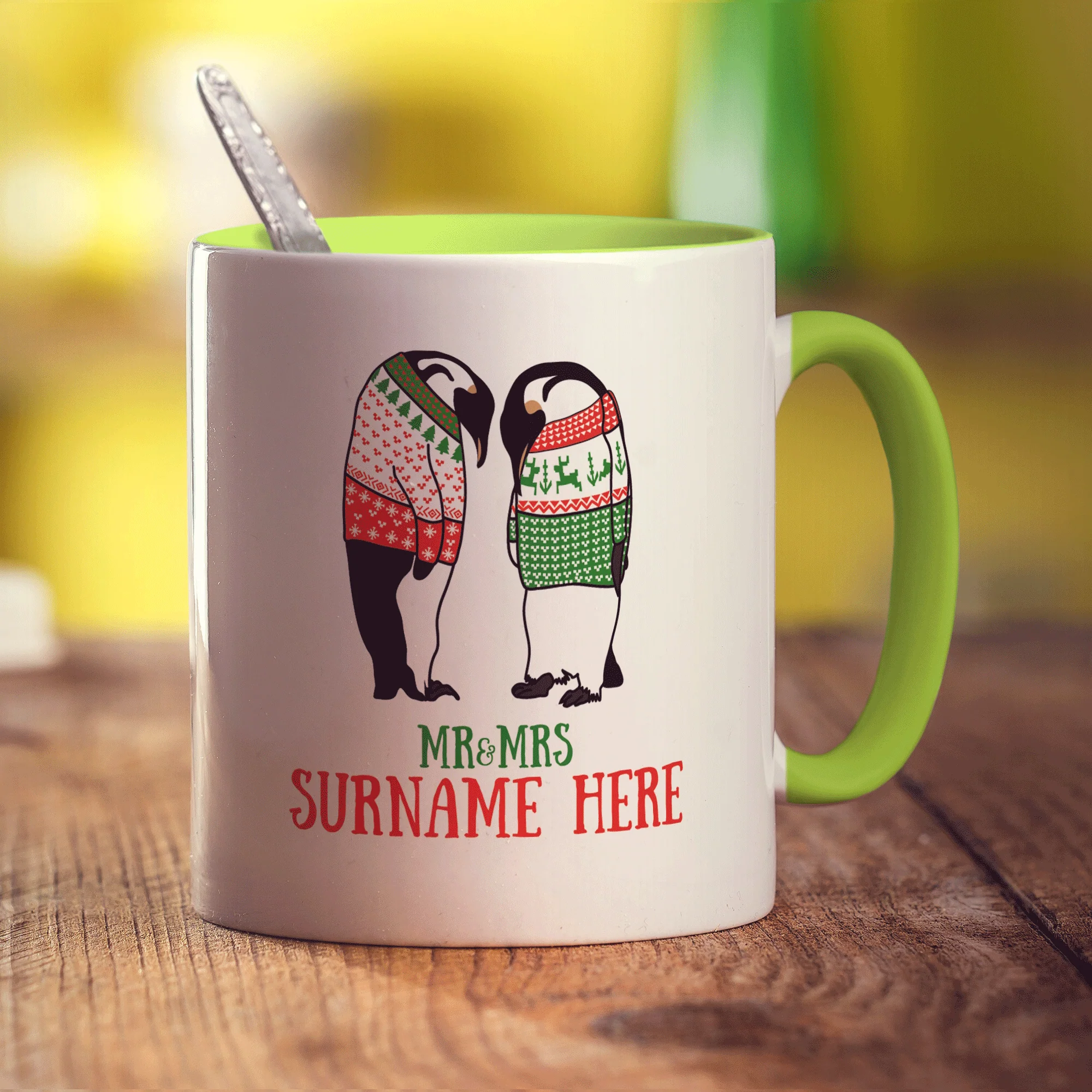 Mr & Mrs Penguin Photo Mug - Image 4