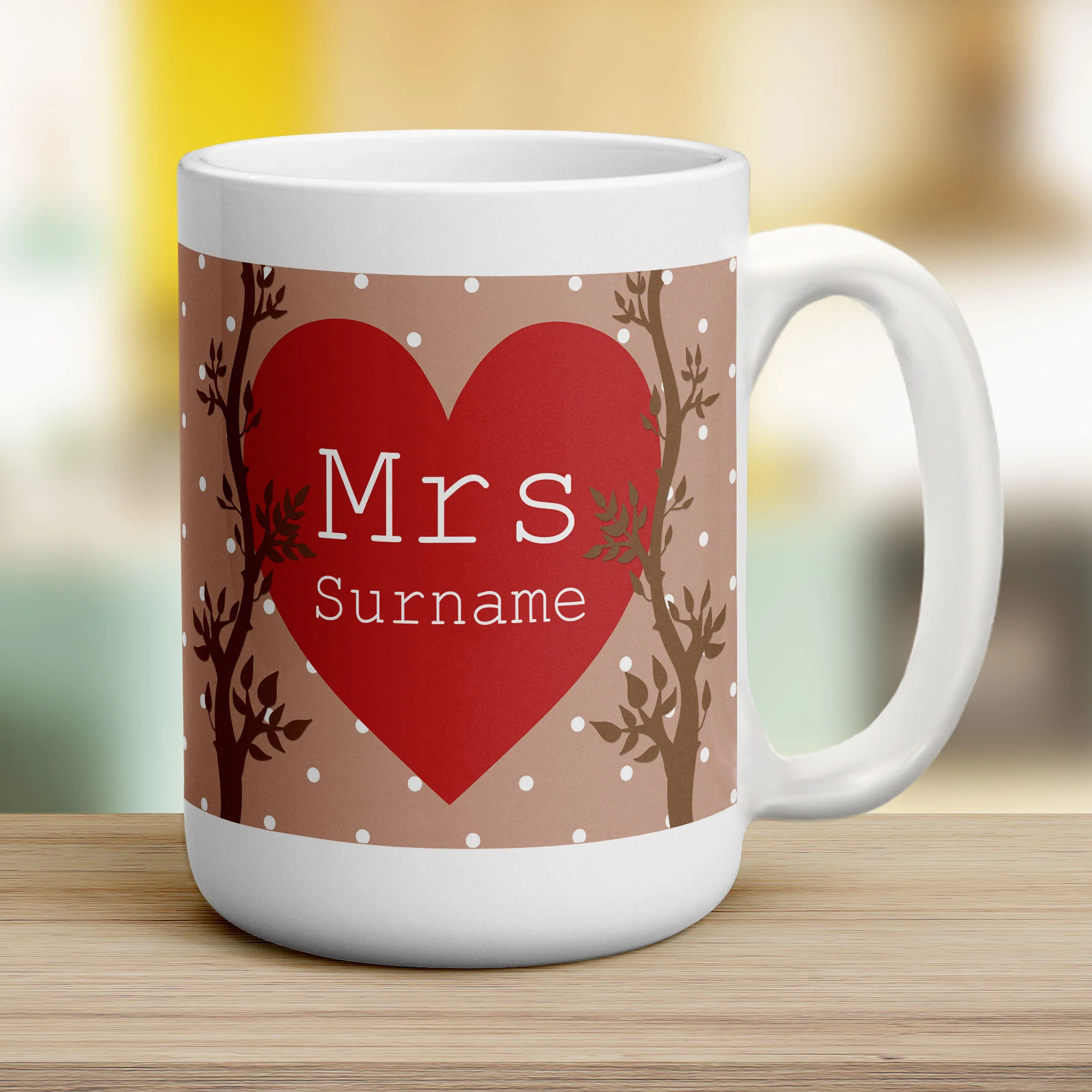 Mrs Alpine Heart Name Mug - Image 10