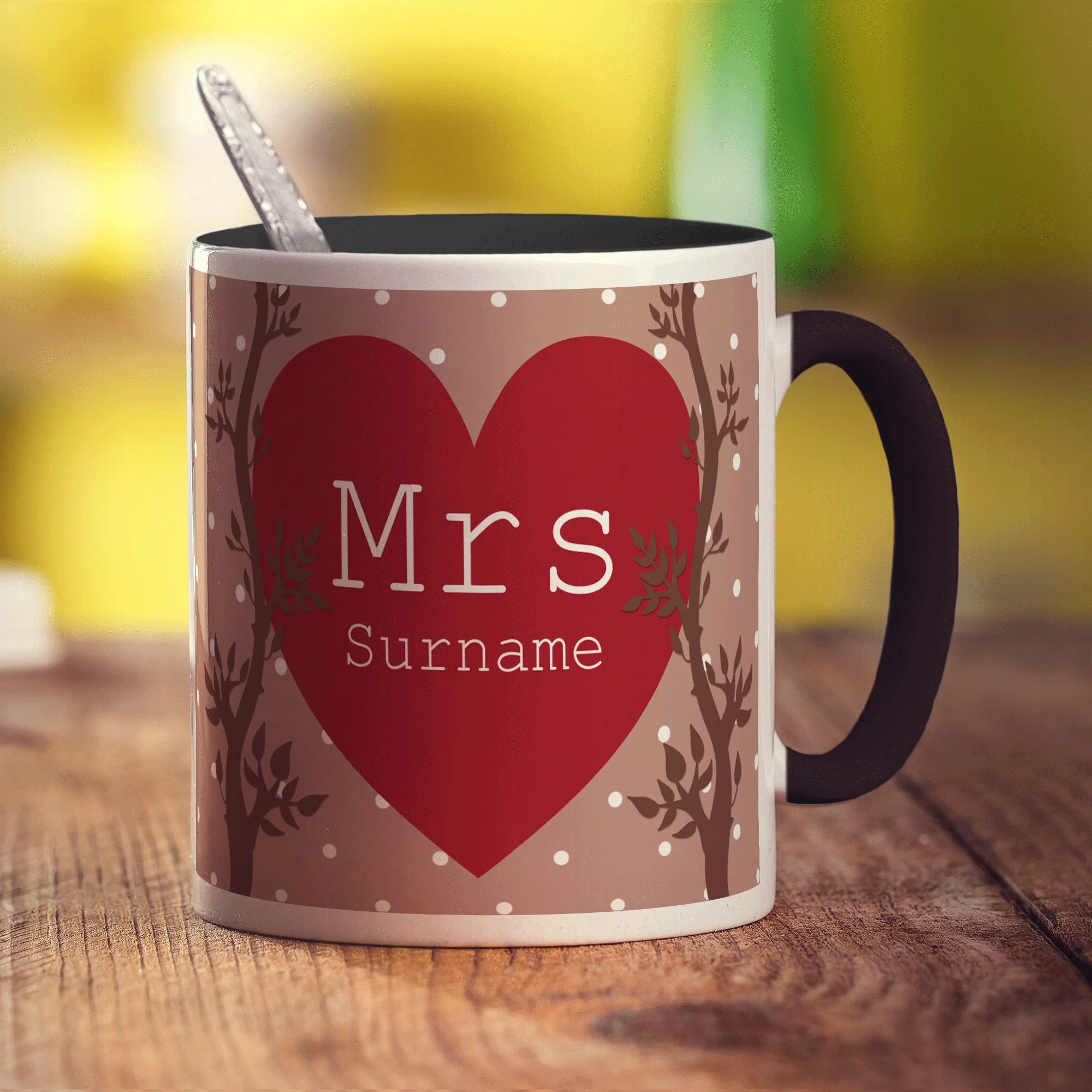 Mrs Alpine Heart Name Mug - Image 8