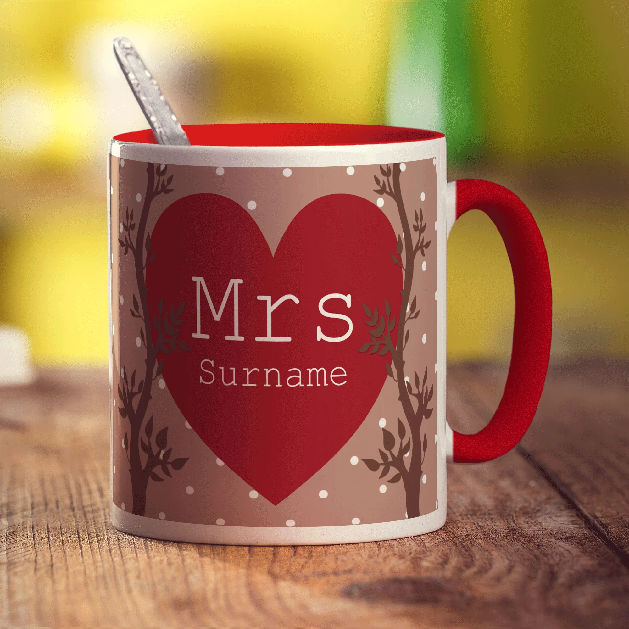 Mrs Alpine Heart Name Mug - Image 9