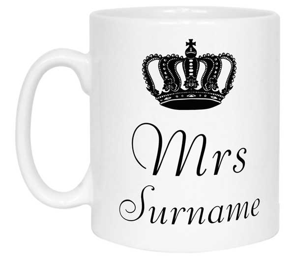 Mrs Crown Name Mug - Image 3