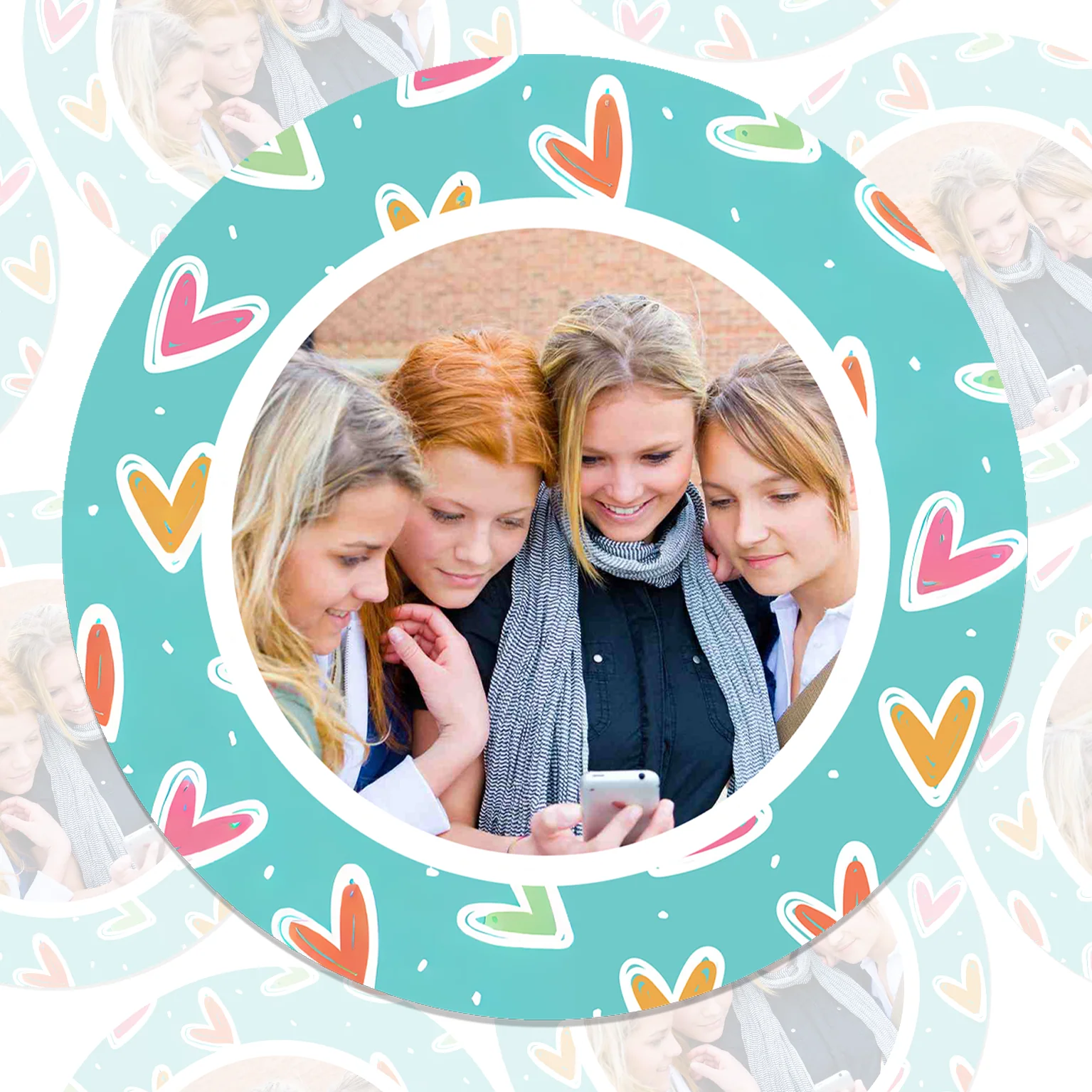 Multicoloured Heart Photo Stickers