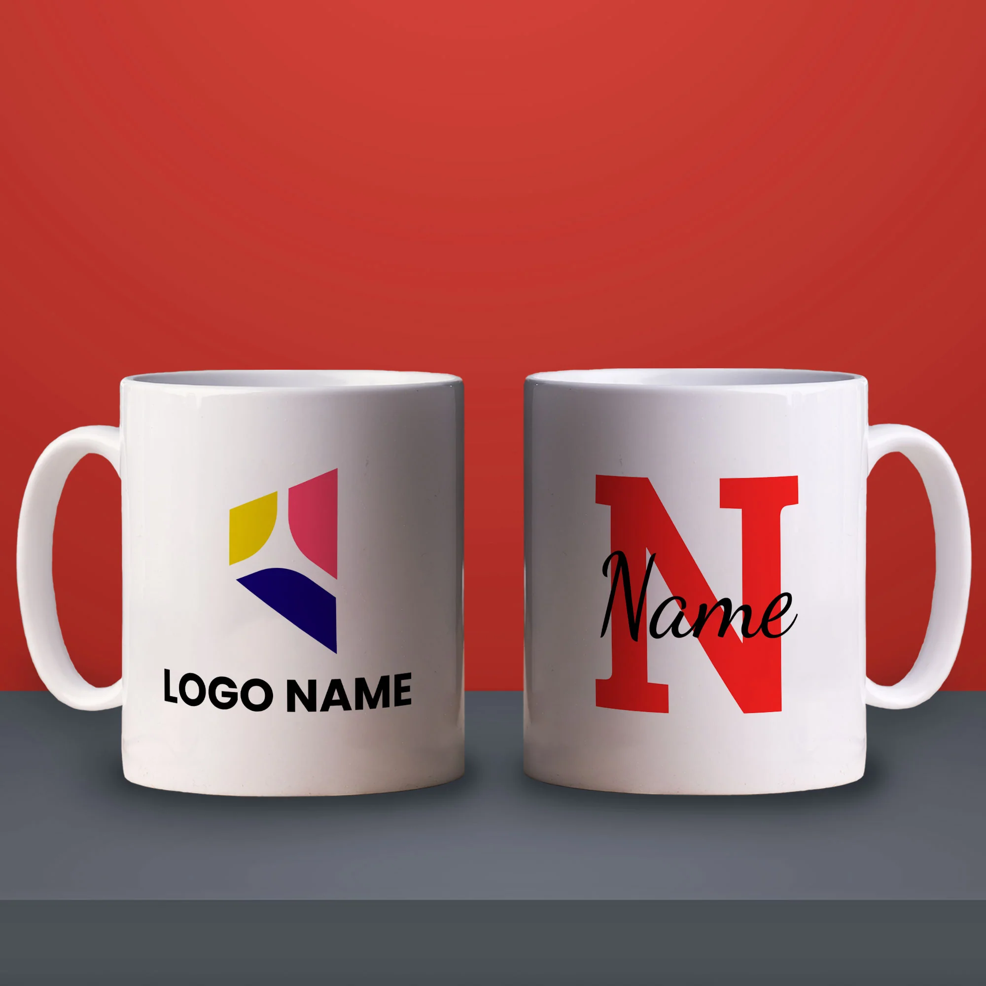 Promotional Name and Initial Mug with Logo - Image 19