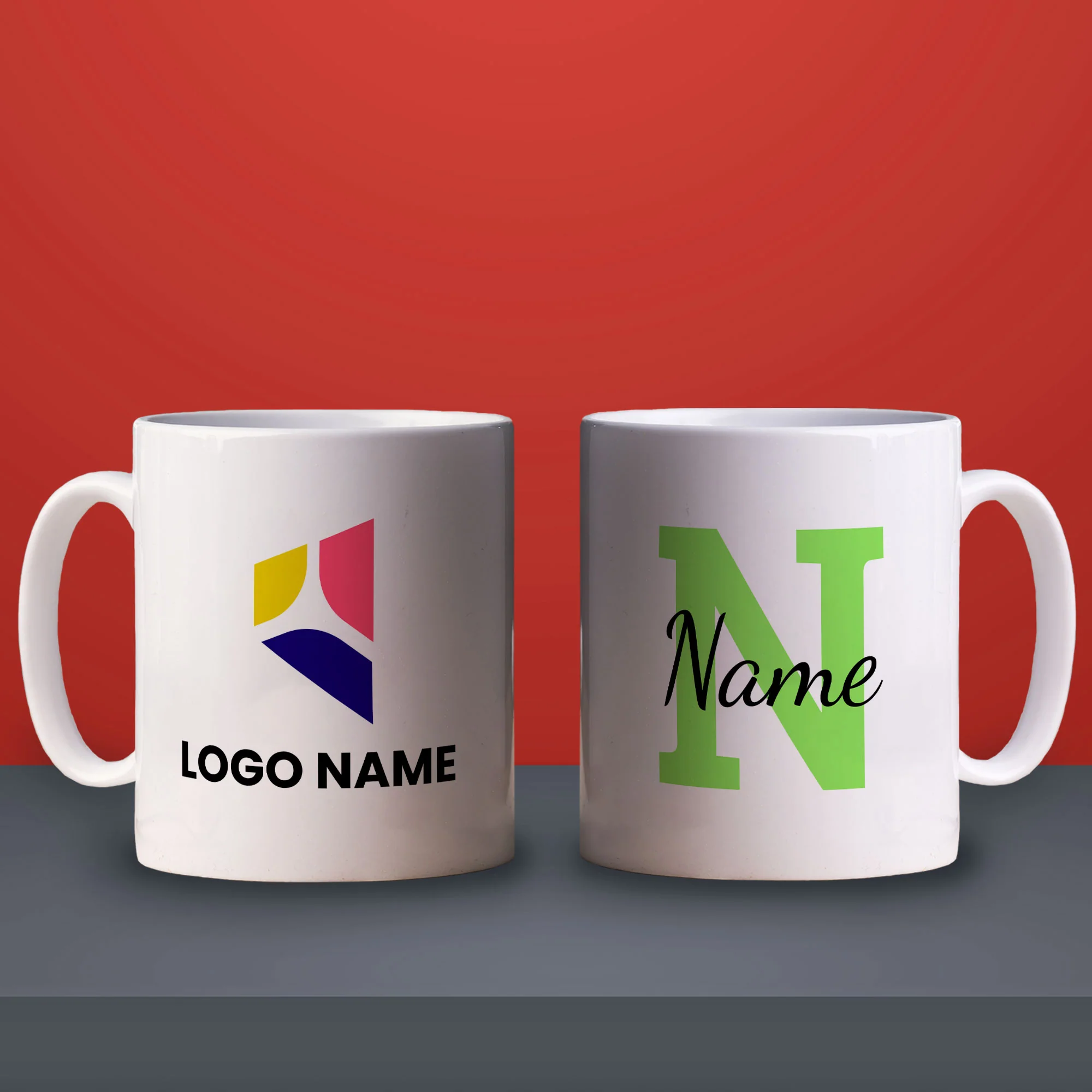 Promotional Name and Initial Mug with Logo - Image 4