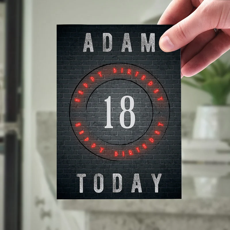 Neon Happy Birthday Card - Image 3