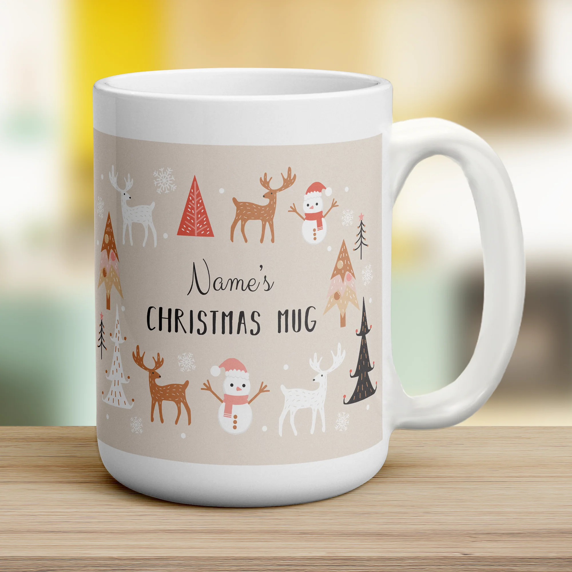 Neutral Christmas Theme Name Mug - Image 11