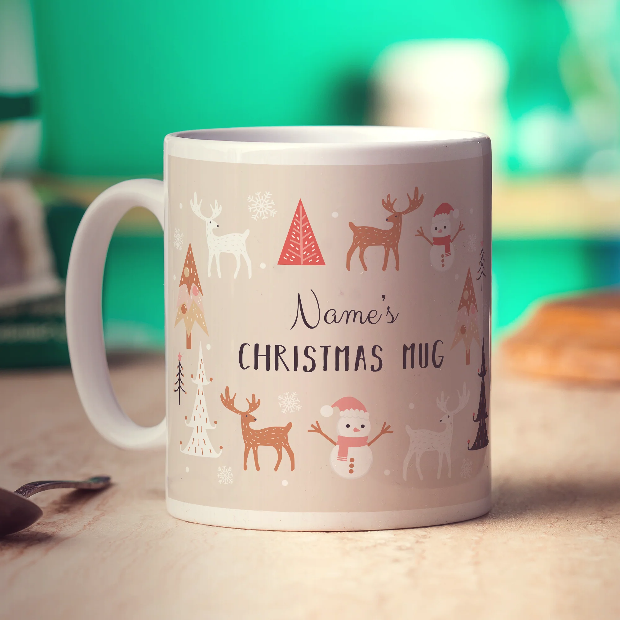Neutral Christmas Theme Name Mug - Image 2