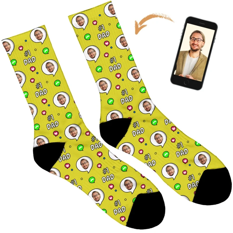 No. 1 Dad Personalised Socks - Image 15