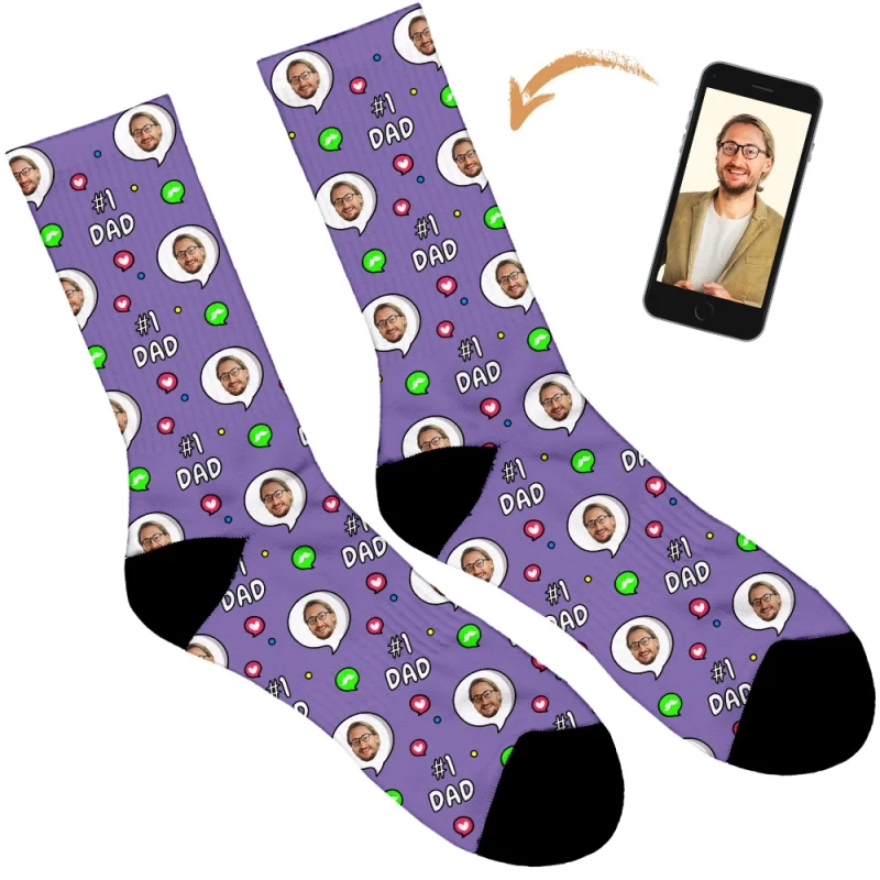 No. 1 Dad Personalised Socks - Image 24