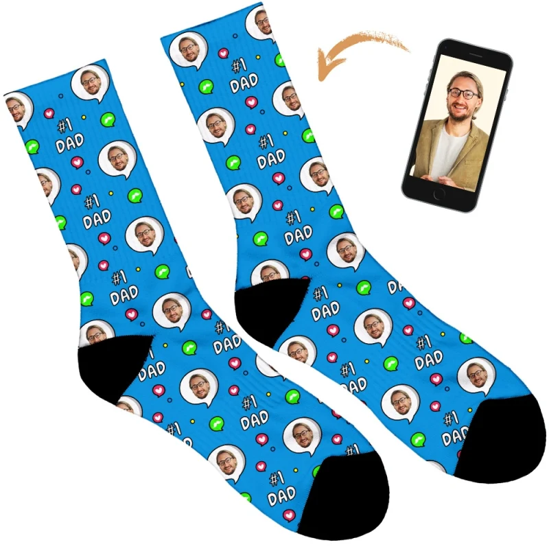 No. 1 Dad Personalised Socks - Image 26