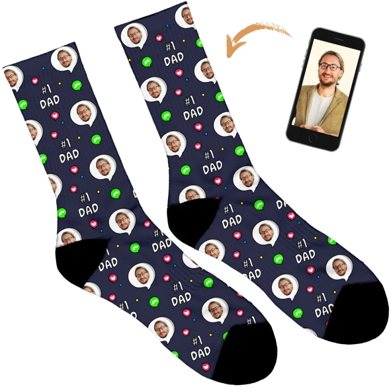 No. 1 Dad Personalised Socks - Image 28