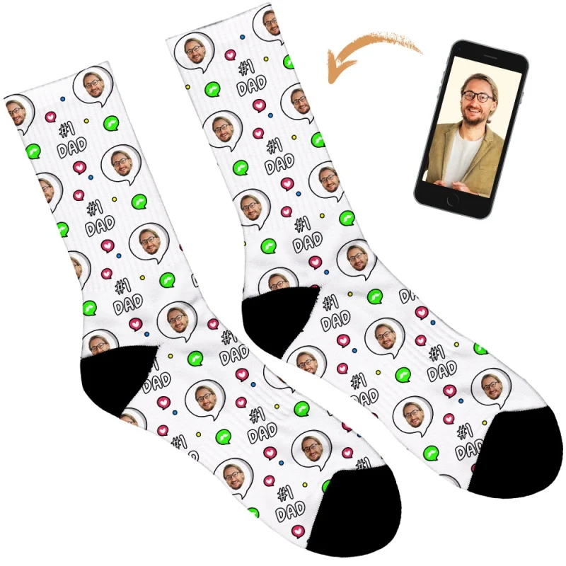No. 1 Dad Personalised Socks - Image 4