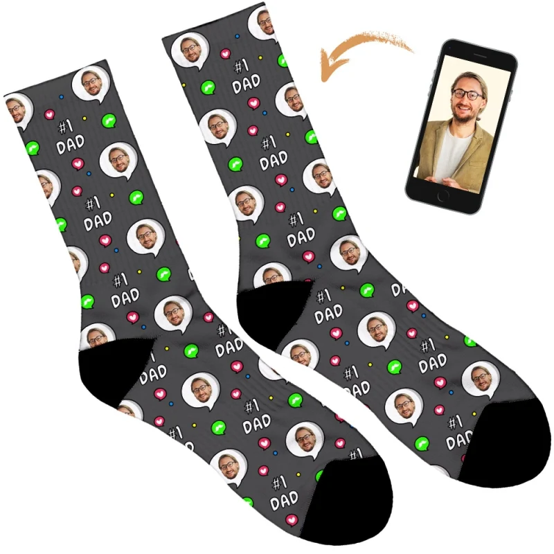 No. 1 Dad Personalised Socks - Image 9