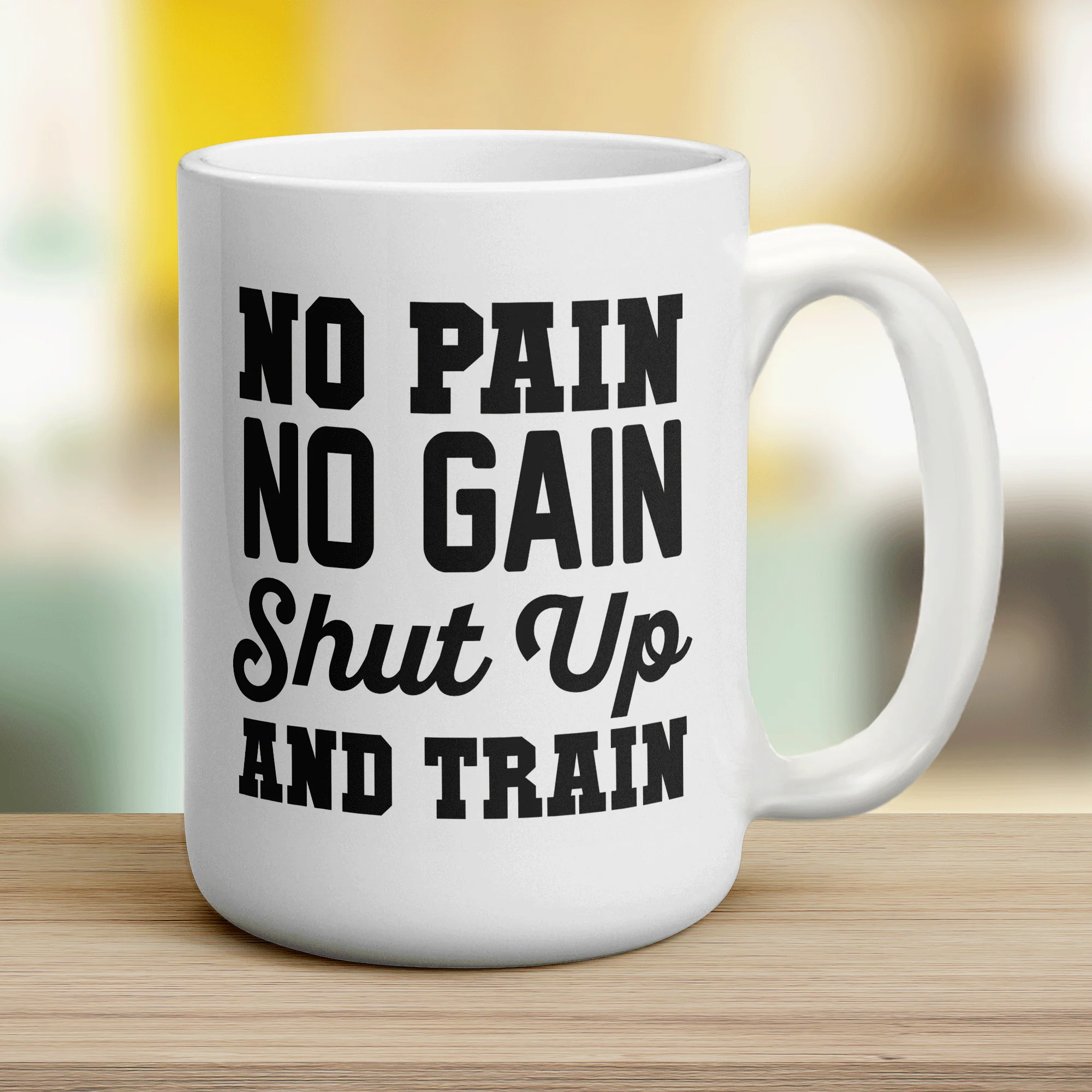 No Pain, No Gain, Shut Up and Train Mug - Image 12