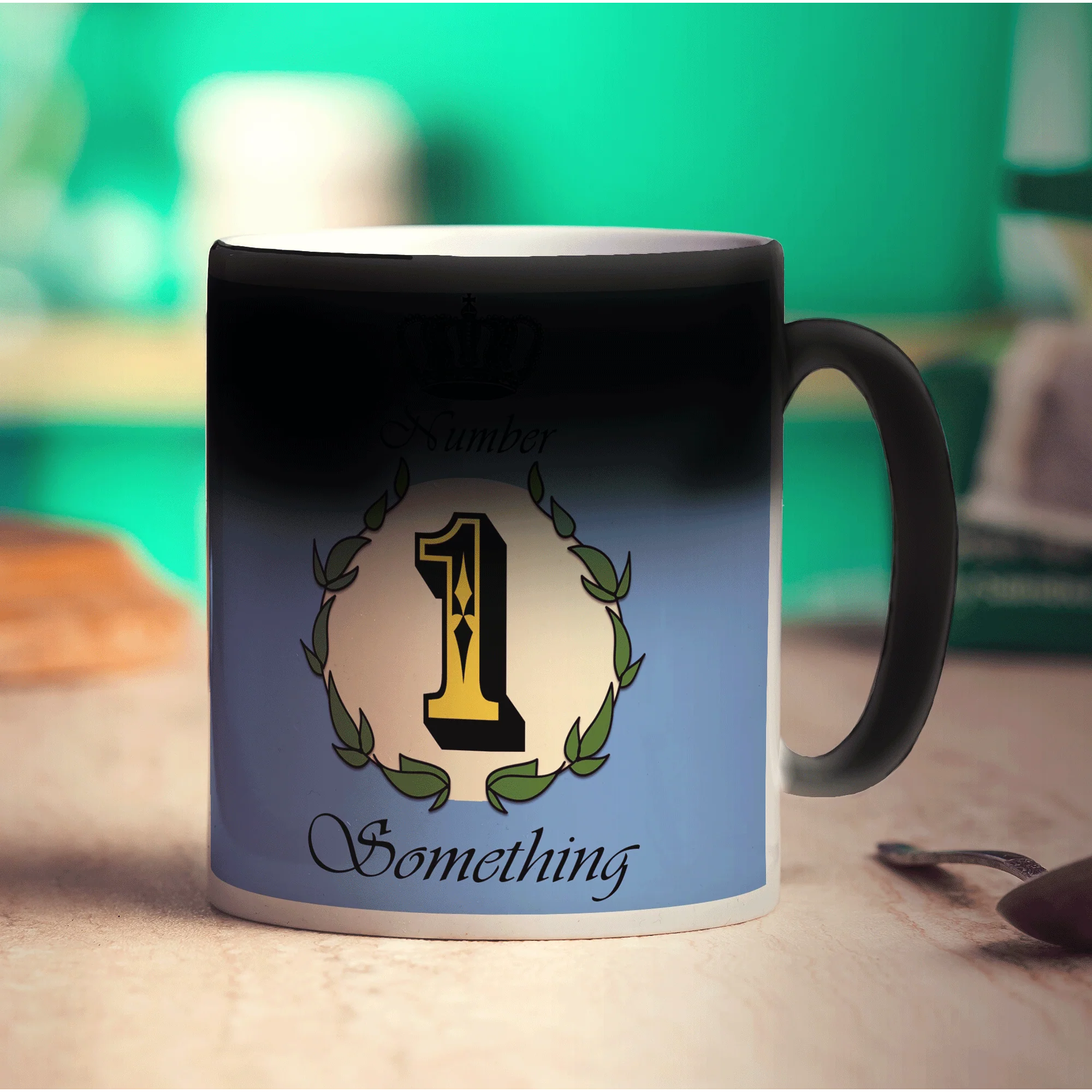 Number 1 Decorative Personalised Mug - Blue - Image 10