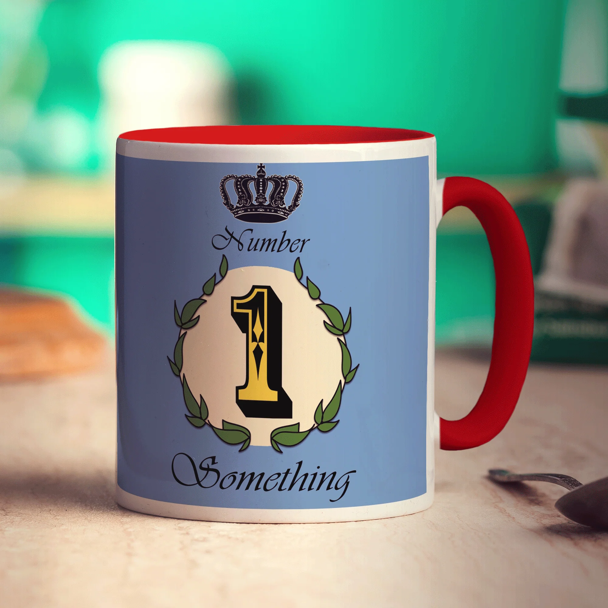 Number 1 Decorative Personalised Mug - Blue - Image 15