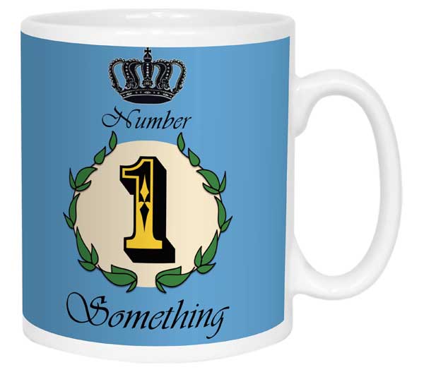 Number 1 Decorative Personalised Mug - Blue - Image 2