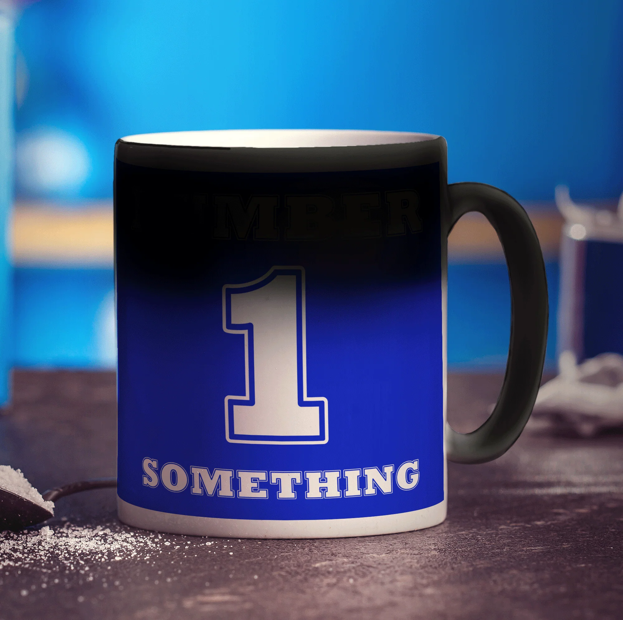 Number 1 Personalised Mug - Blue - Image 10
