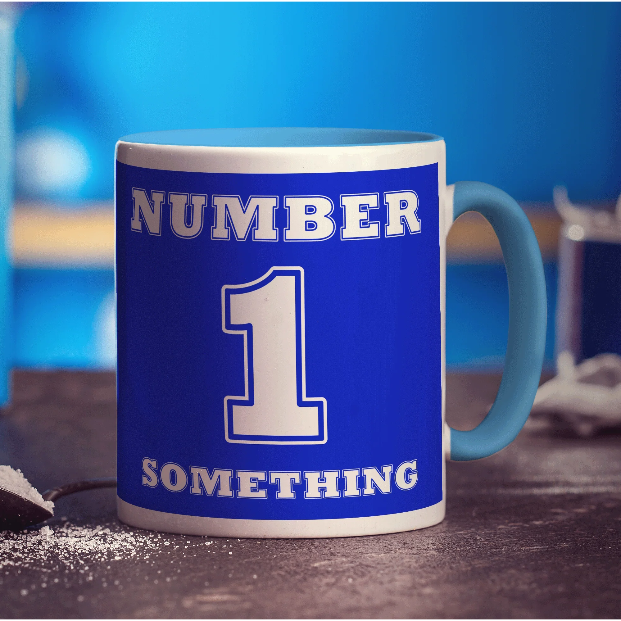 Number 1 Personalised Mug - Blue - Image 12