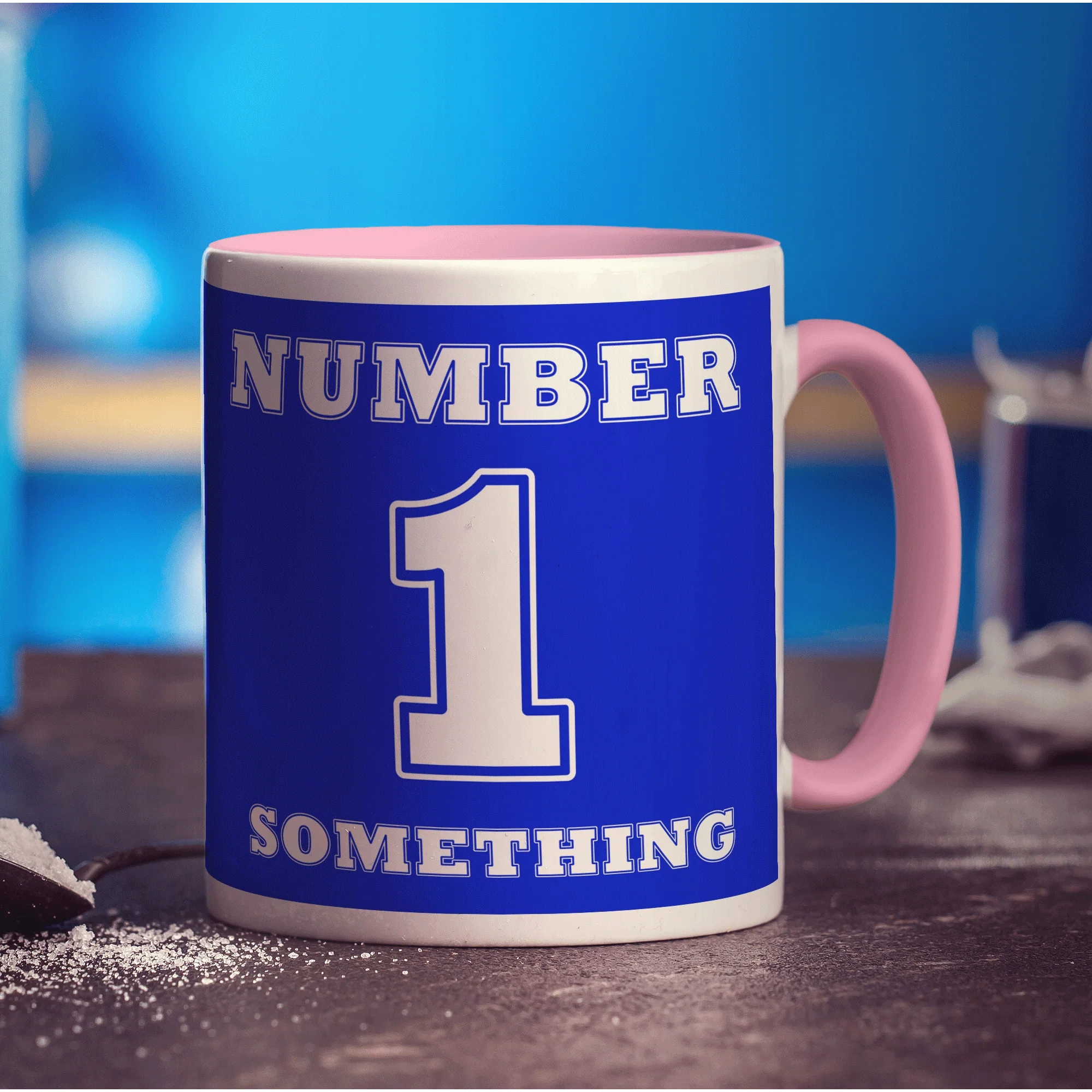 Number 1 Personalised Mug - Blue - Image 13