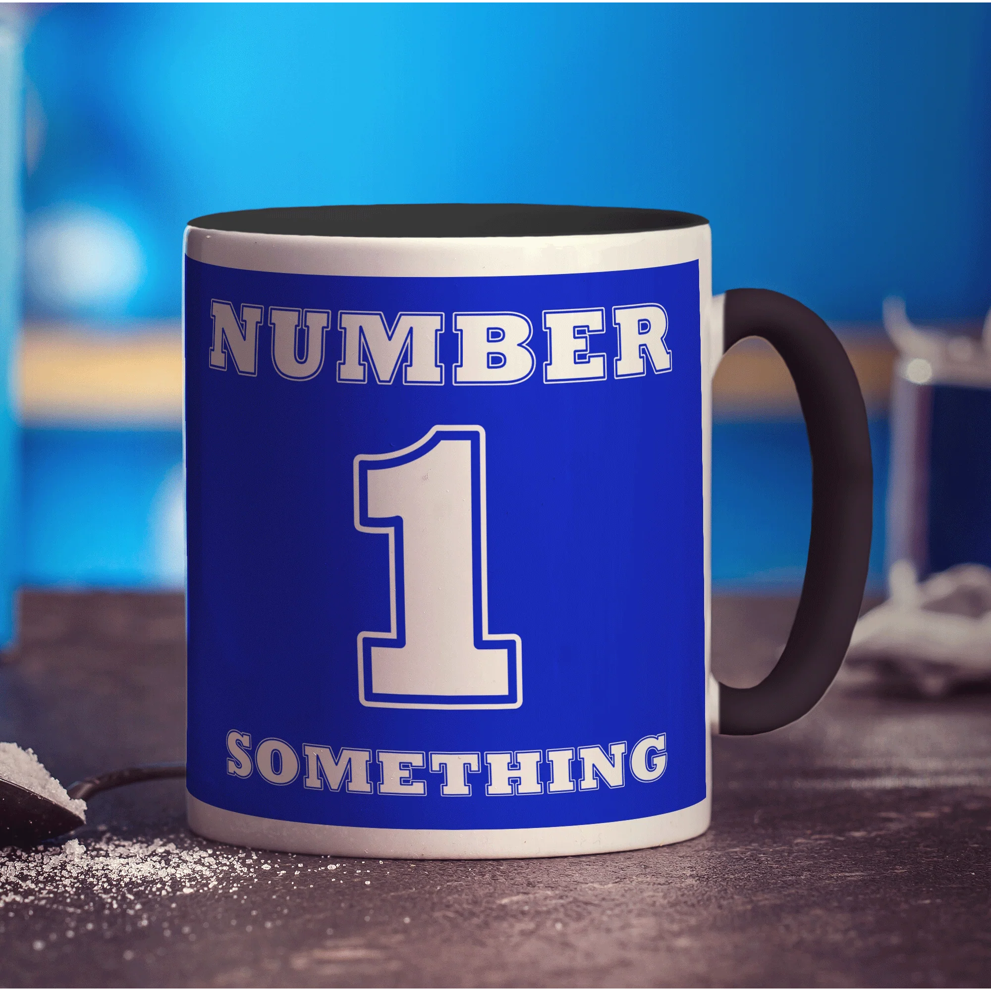Number 1 Personalised Mug - Blue - Image 14
