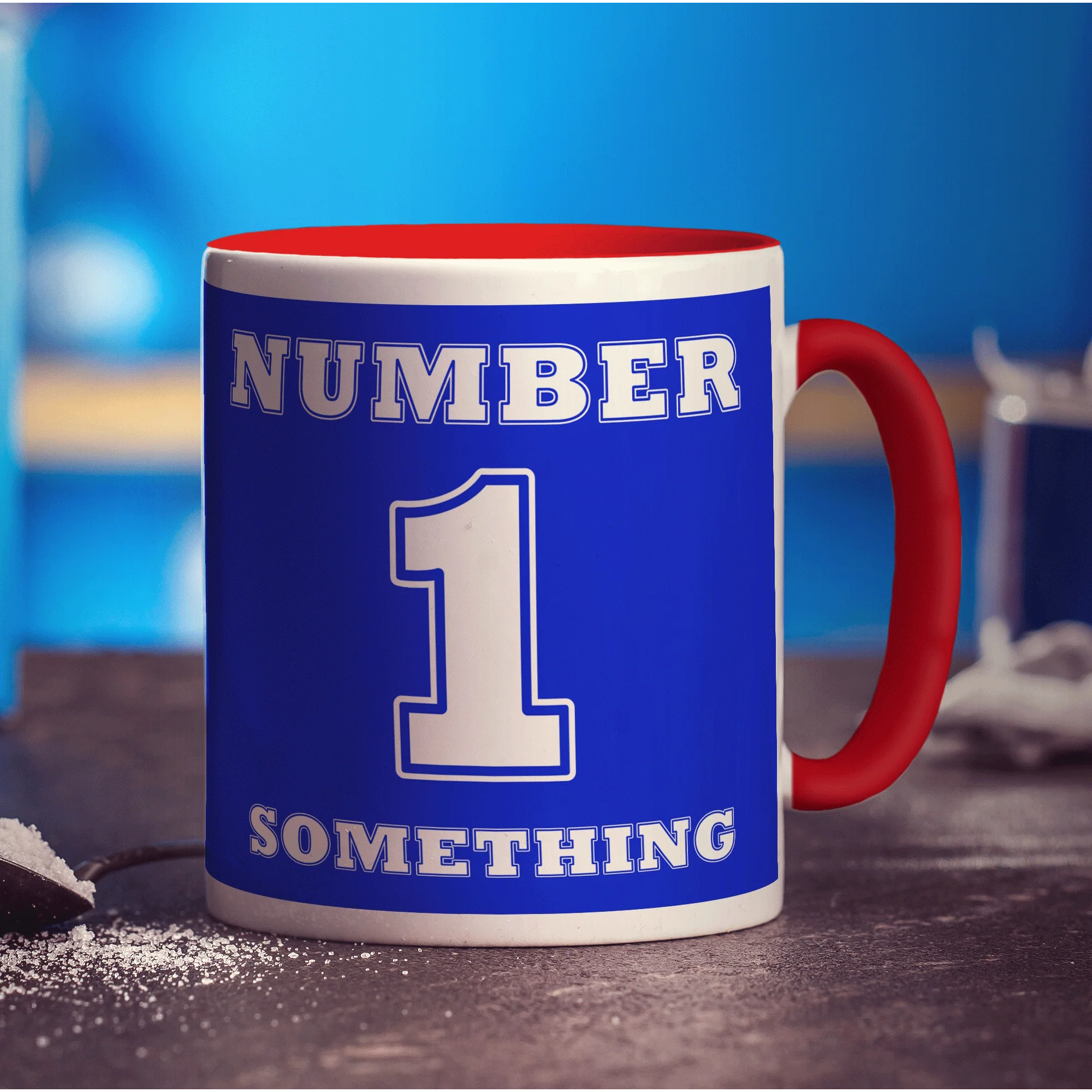 Number 1 Personalised Mug - Blue - Image 15