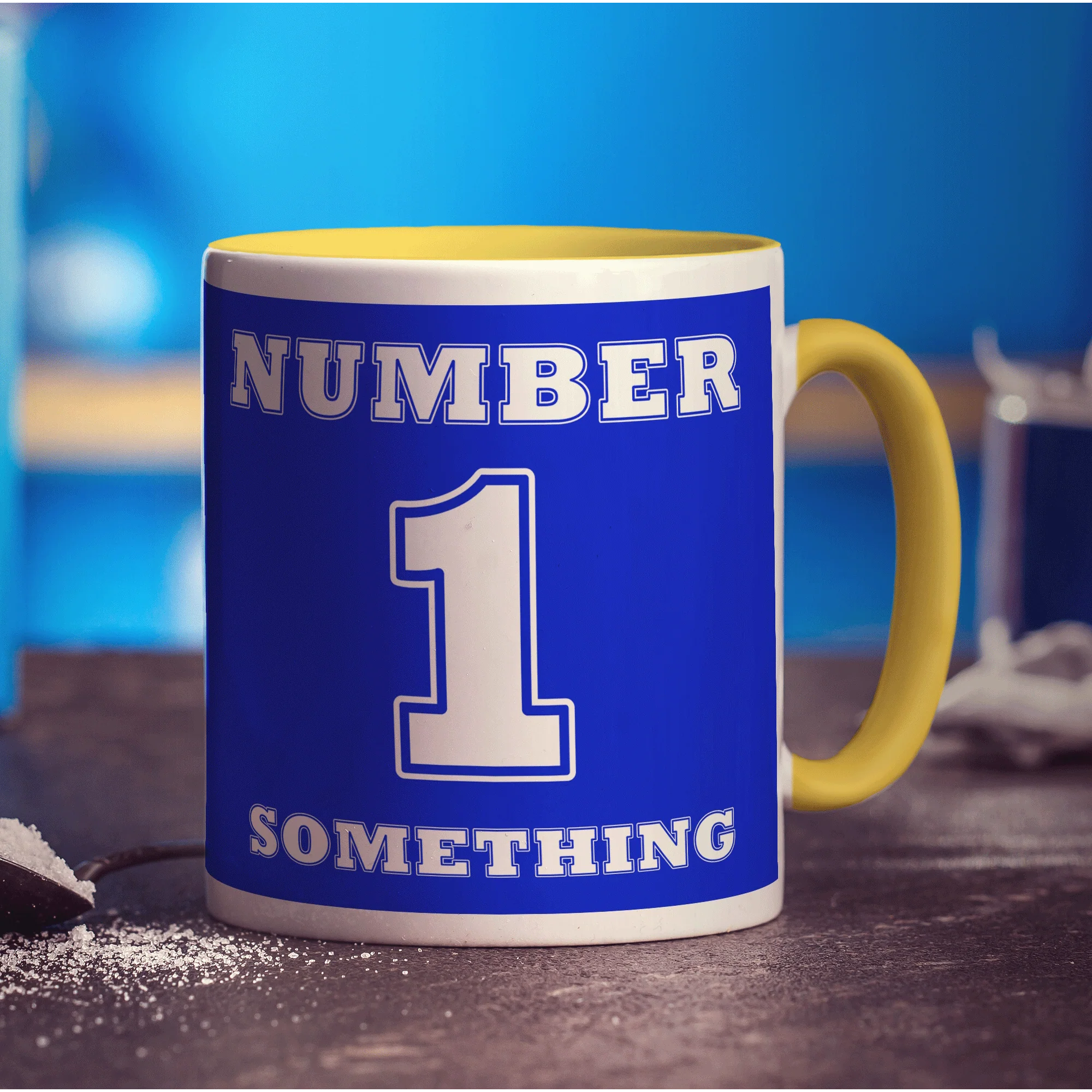 Number 1 Personalised Mug - Blue - Image 9