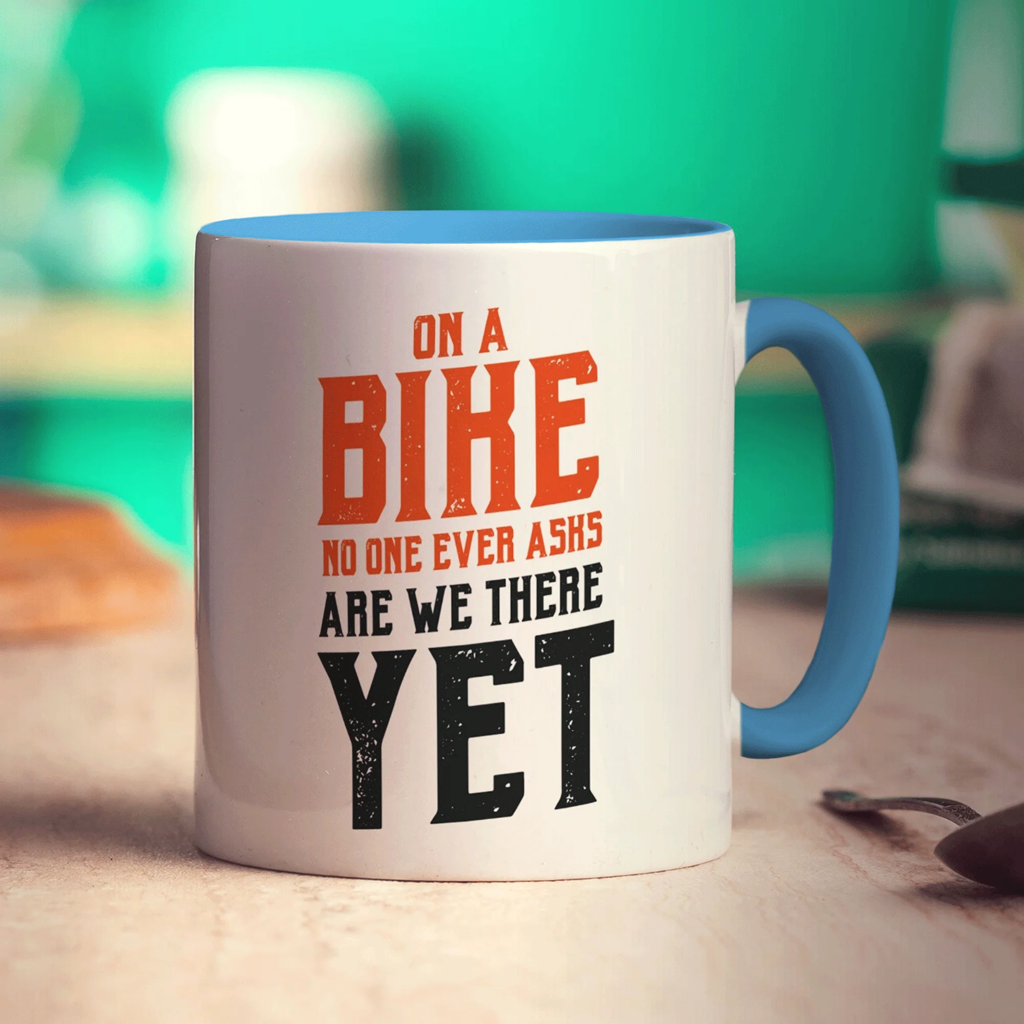 On a Bike No One Ever Asks Are We There Yet Mug - Image 8