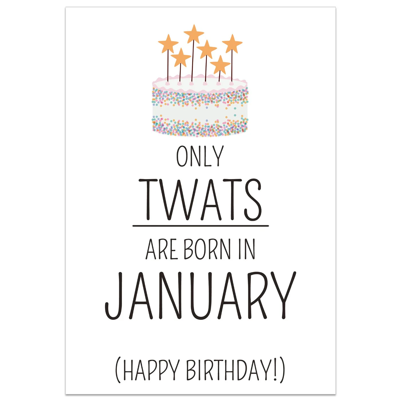 Only Twats are Born in January Card