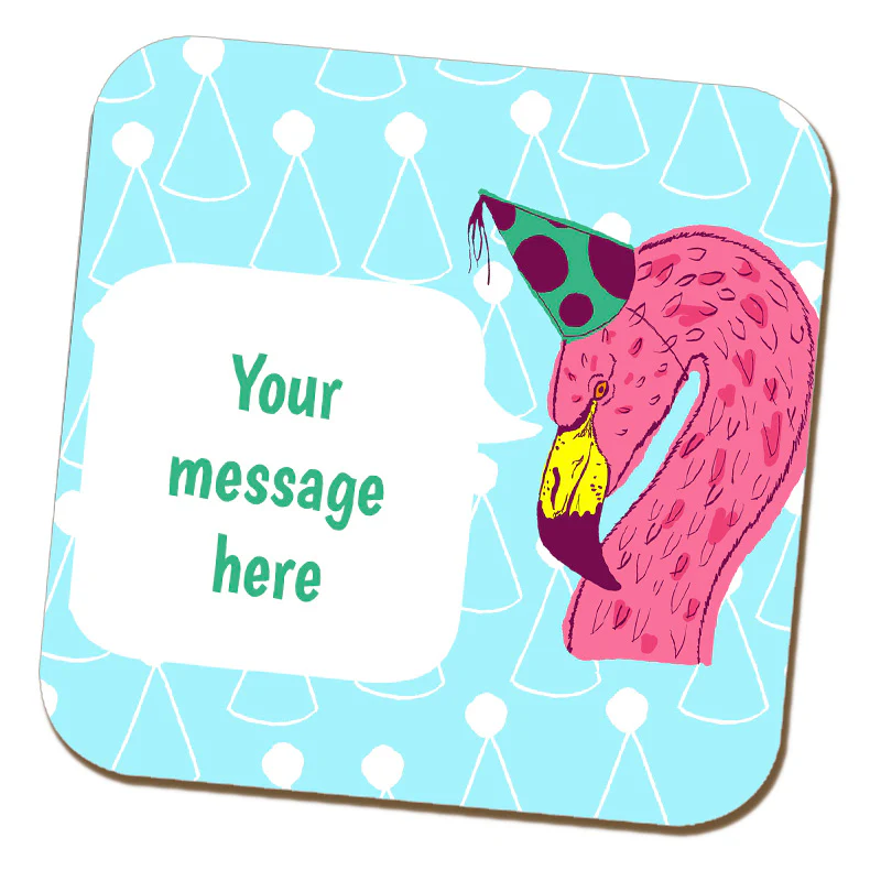 Party Flamingo Coaster by Rebecca Garforth