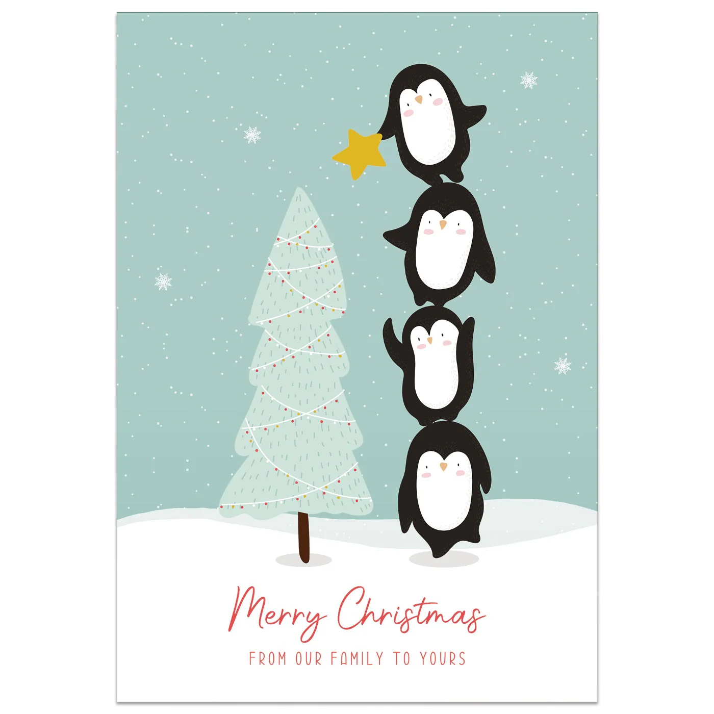 Penguin Family Christmas Card