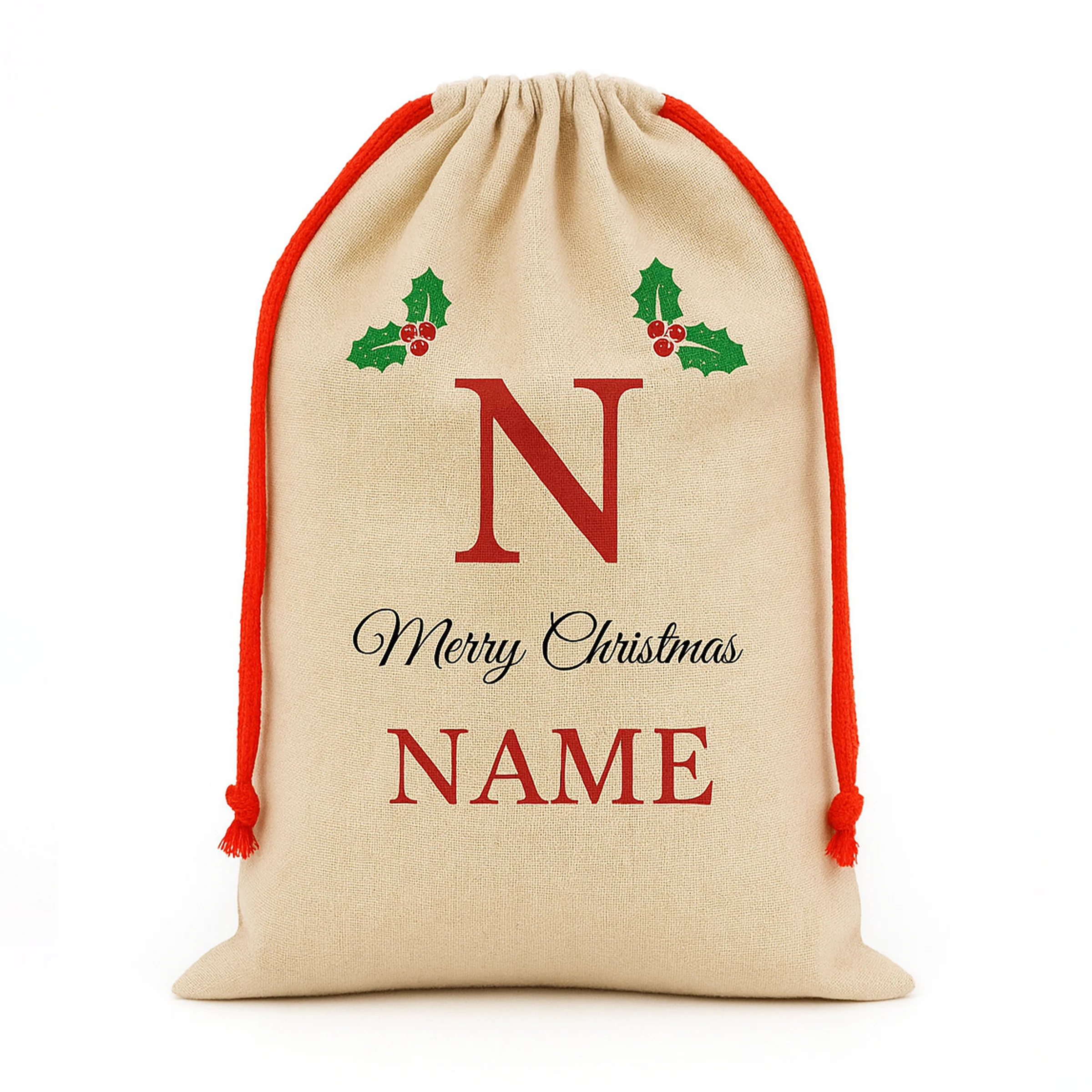 Personalised Christmas Sack - Initial & Name Design