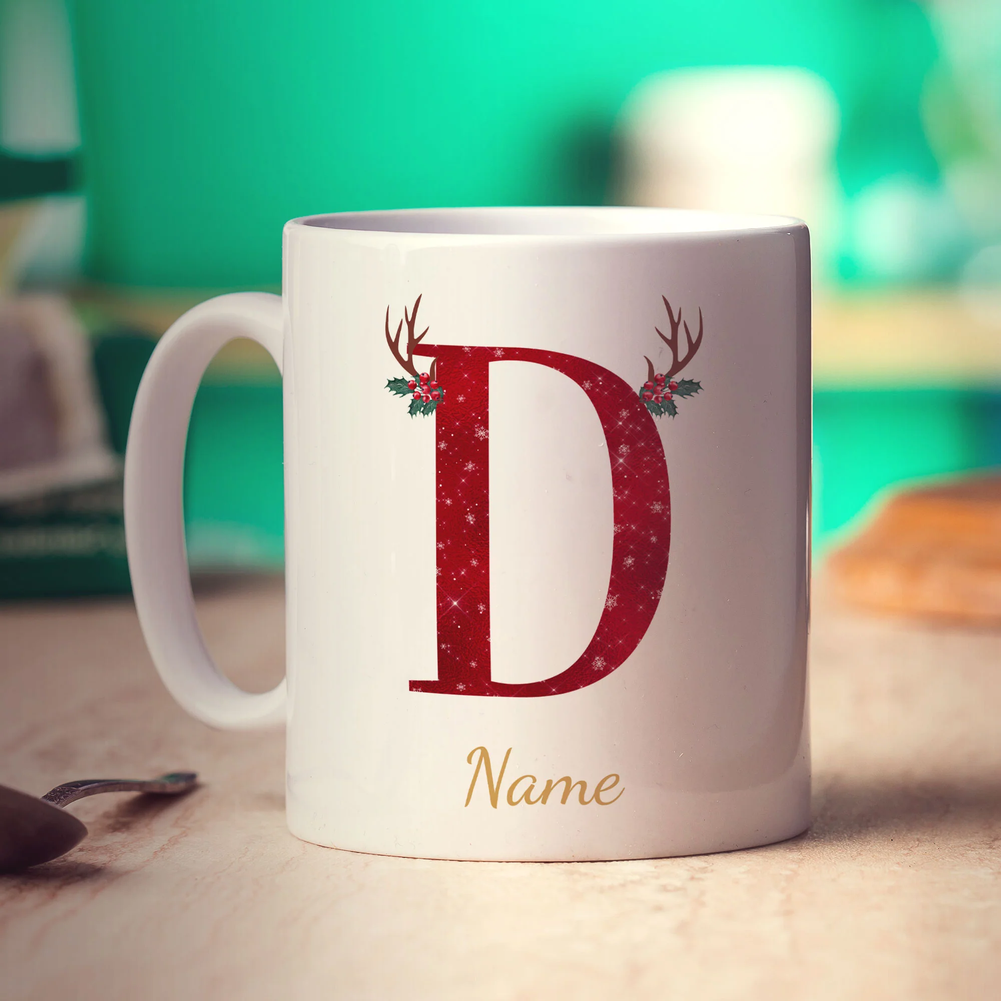 Personalised Festive Initial Mug with Name - Image 13