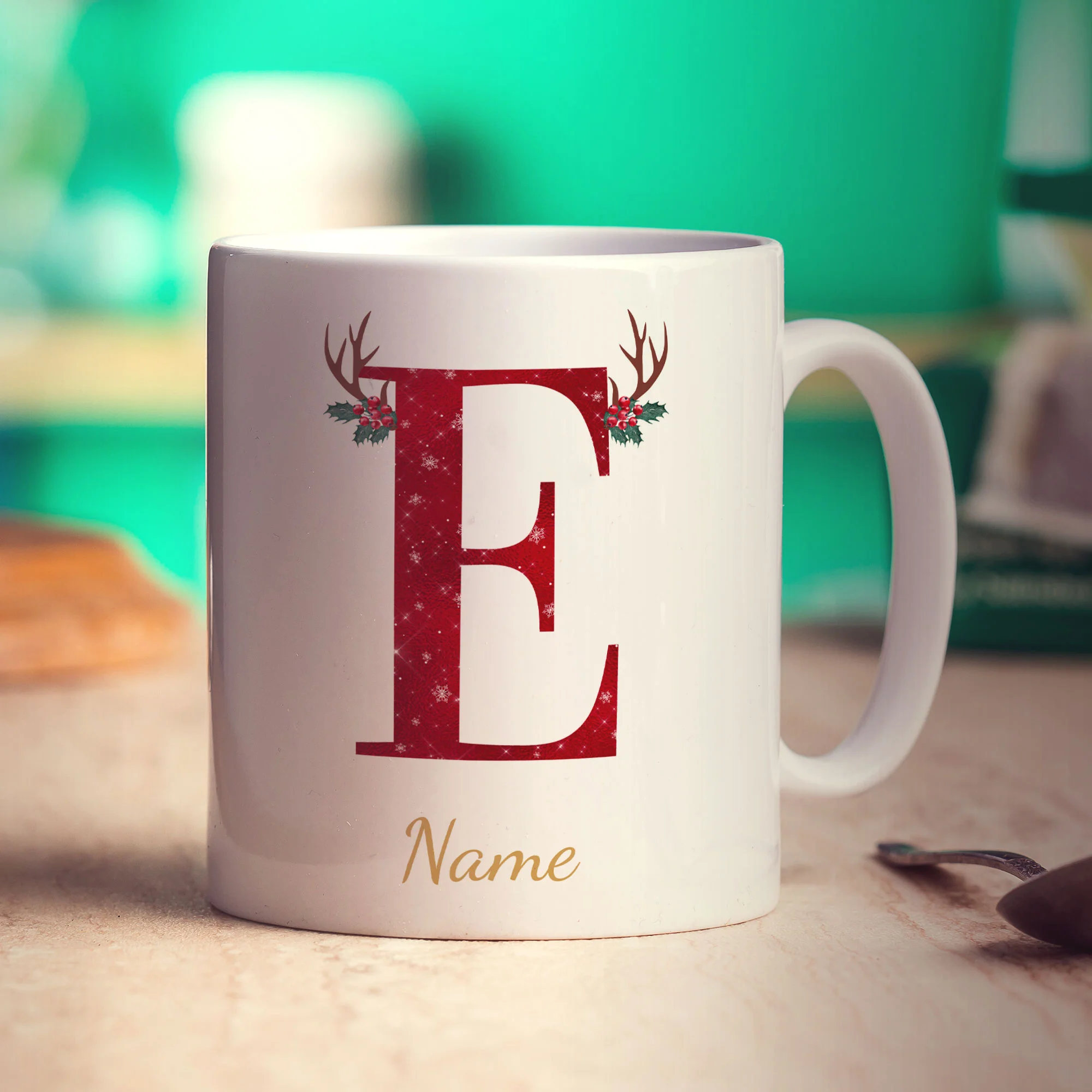 Personalised Festive Initial Mug with Name - Image 15