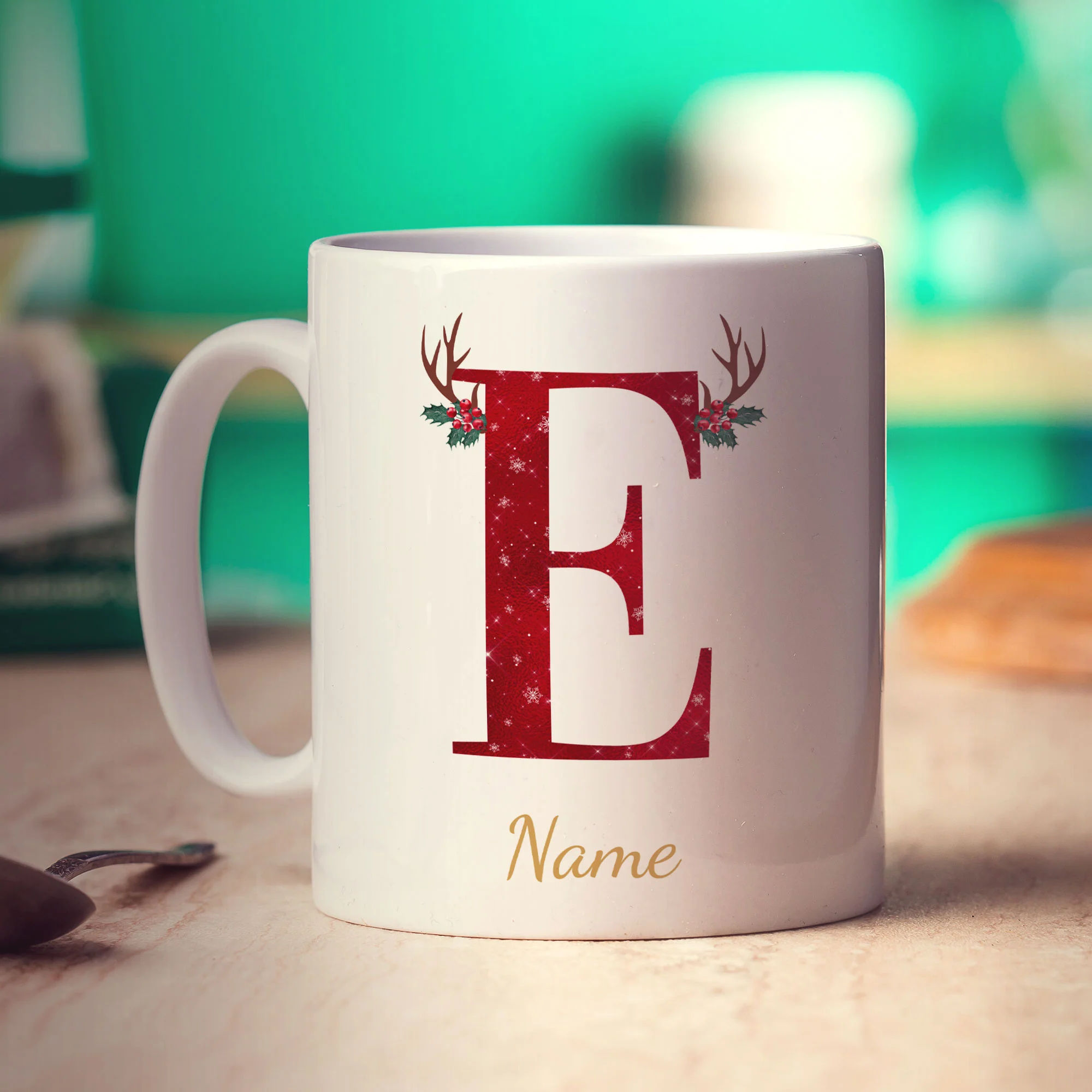 Personalised Festive Initial Mug with Name - Image 16
