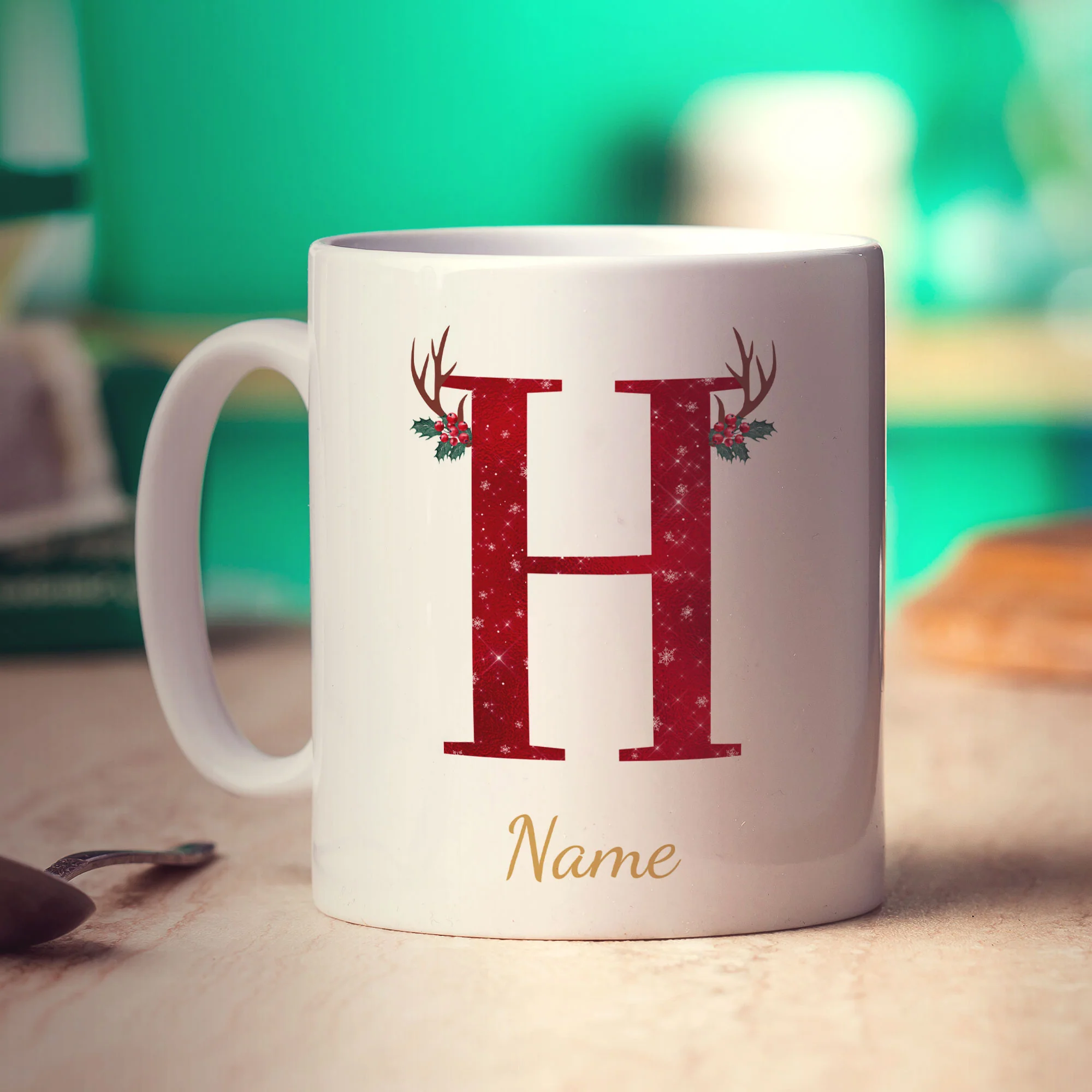 Personalised Festive Initial Mug with Name - Image 24