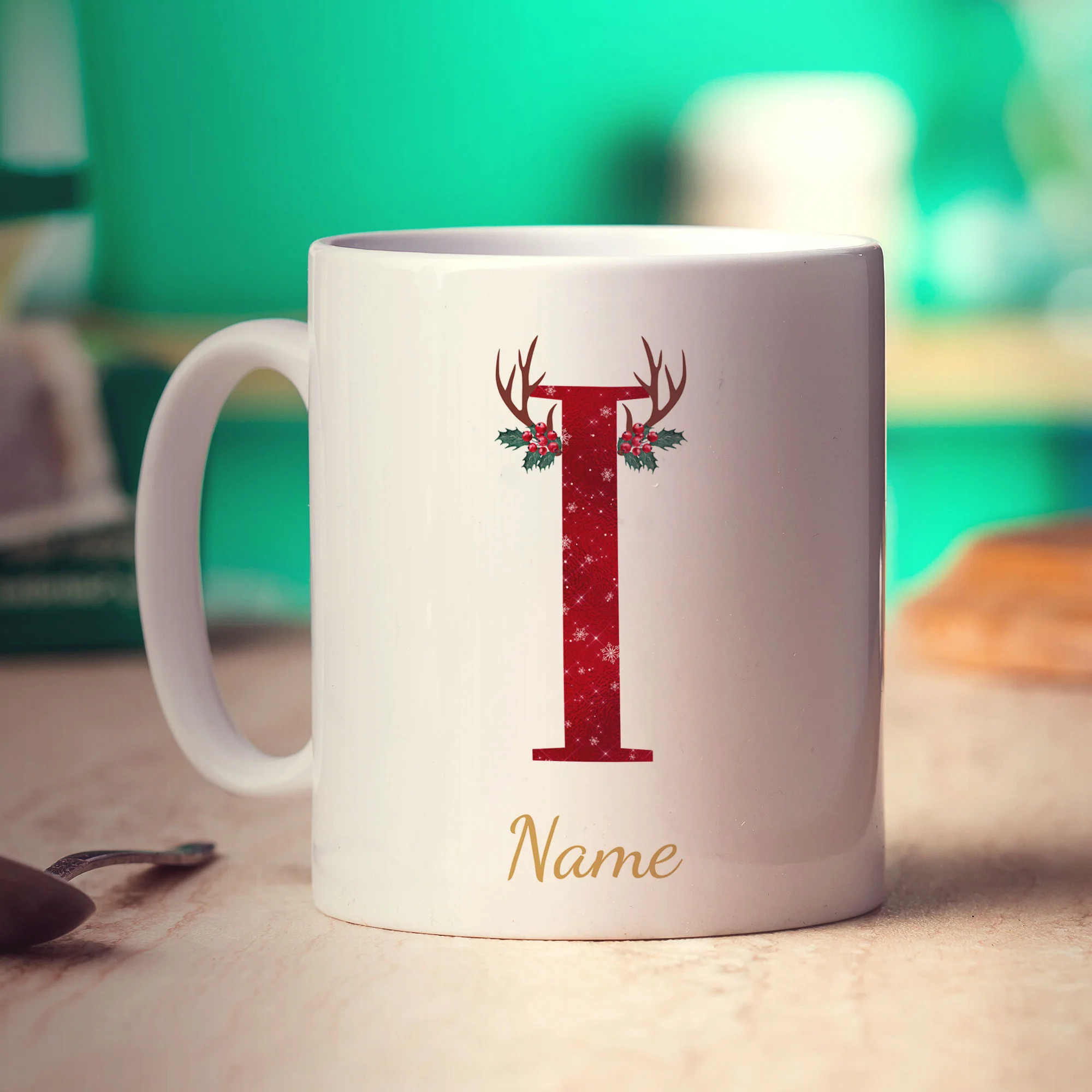 Personalised Festive Initial Mug with Name - Image 27
