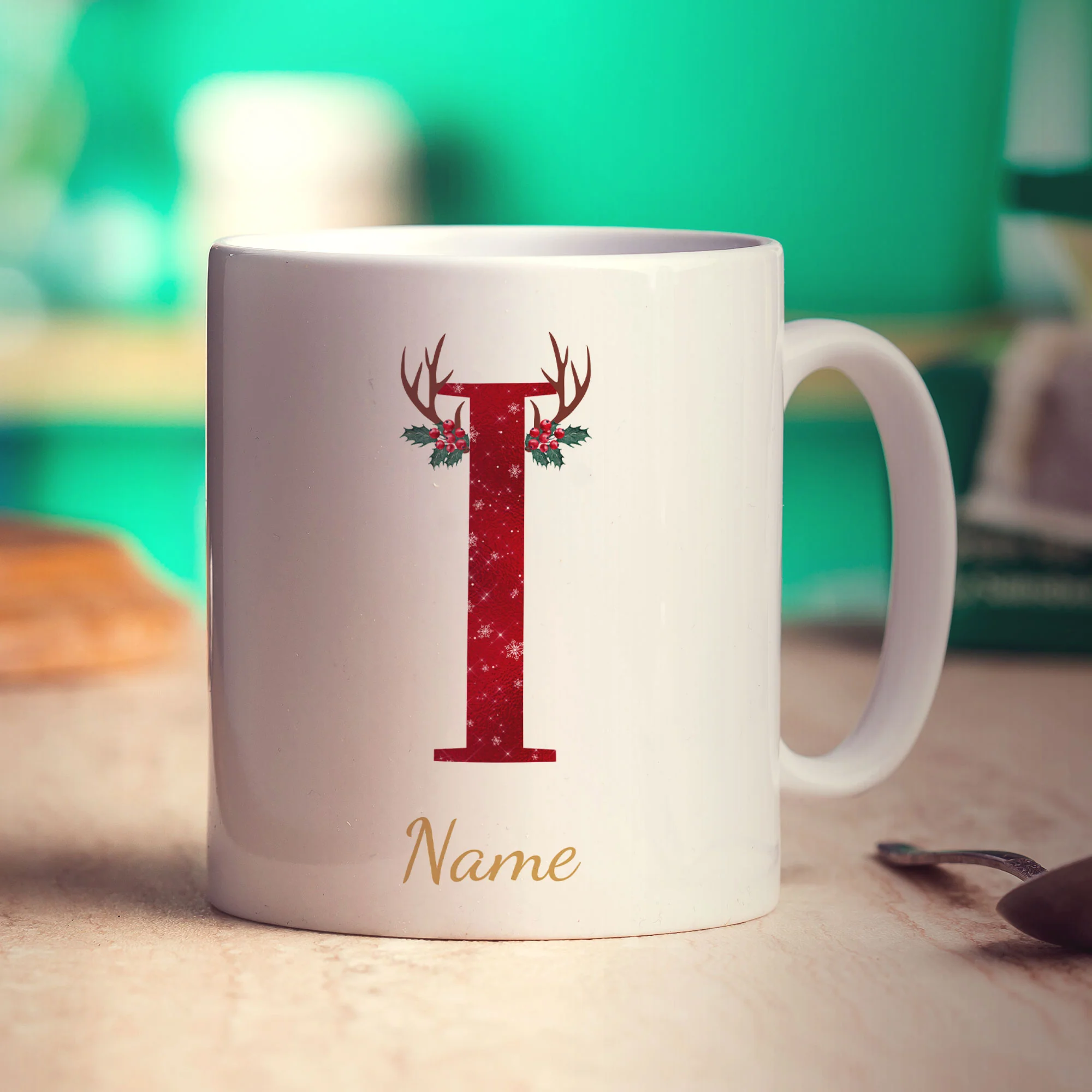 Personalised Festive Initial Mug with Name - Image 28