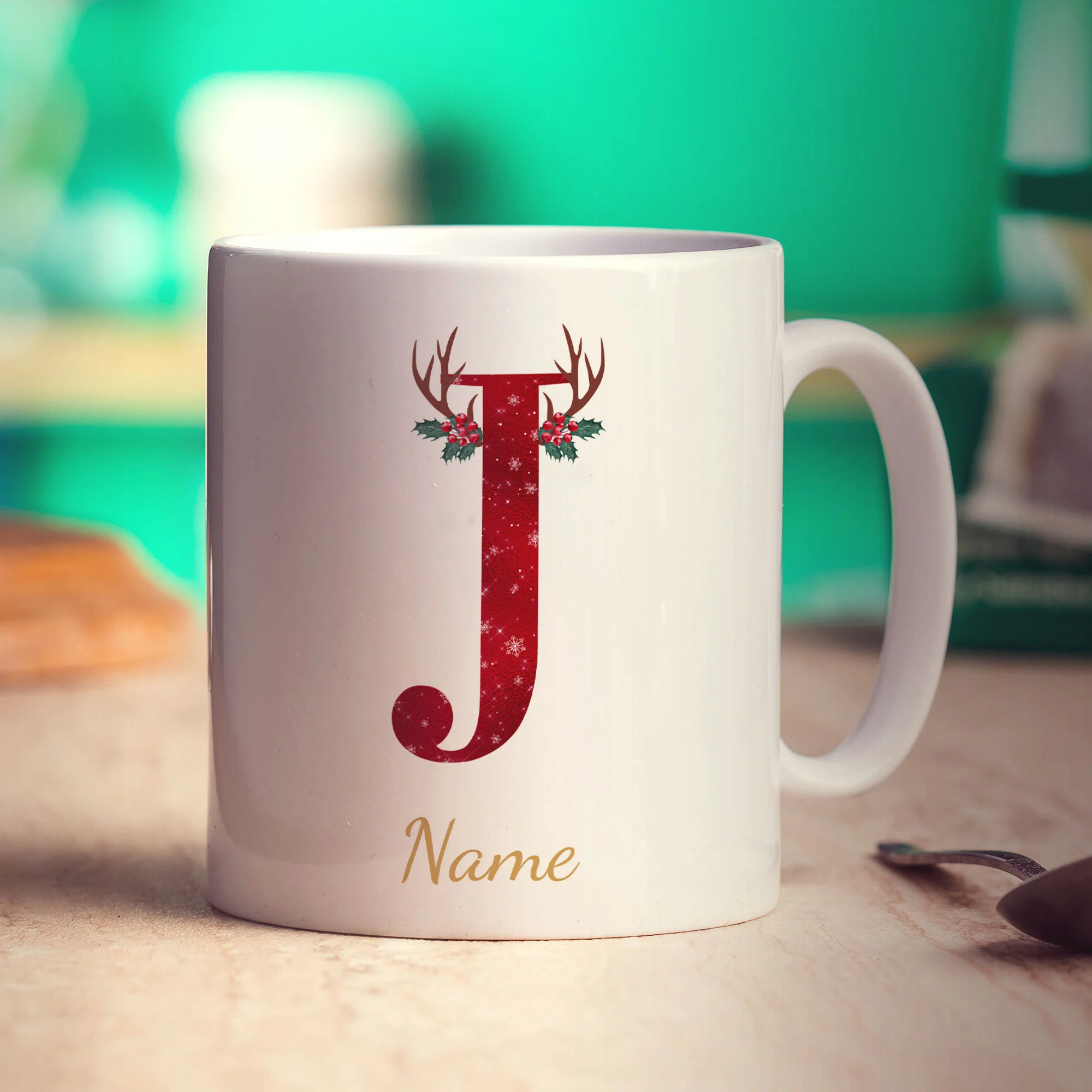 Personalised Festive Initial Mug with Name - Image 31